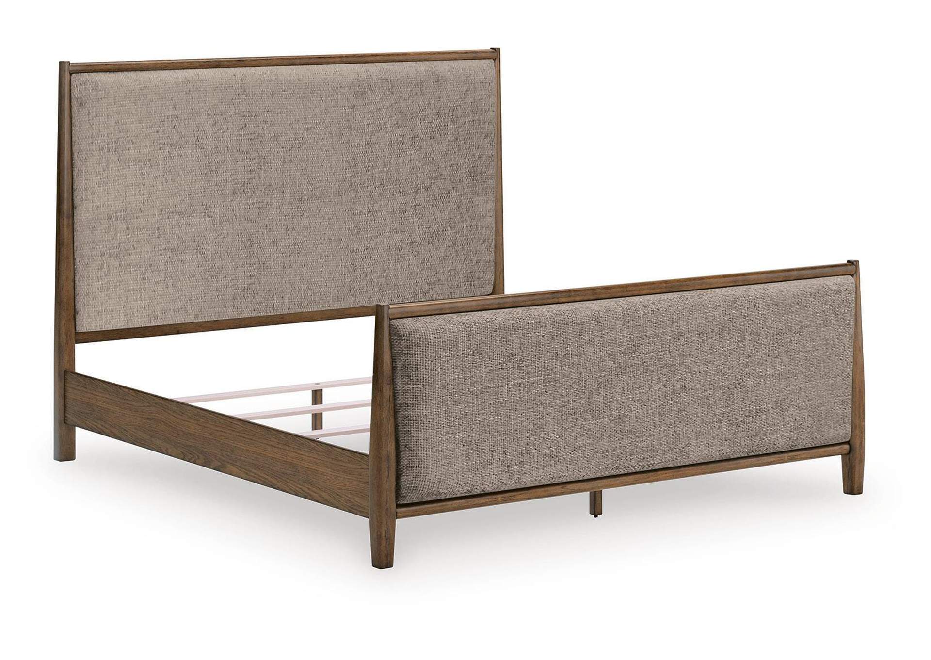 Roanhowe King Upholstered Bed, Dresser, Mirror, Chest and Nightstand image 4