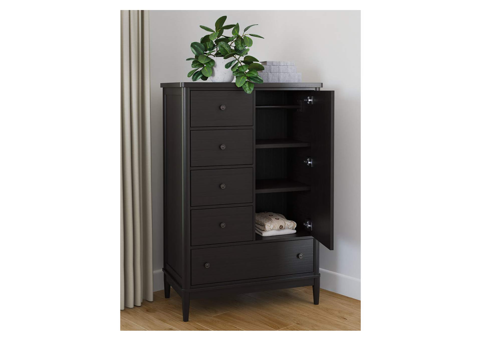Portdown Queen Upholstered Panel Storage Bed with Mirrored Dresser, Chest and Nightstand image 16