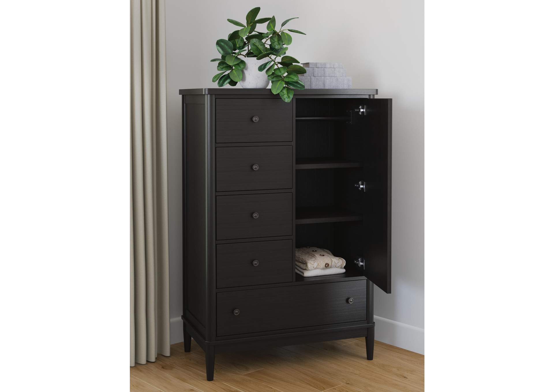 Portdown King Upholstered Panel Storage Bed, Dresser, Mirror, Chest and Nightstand image 17