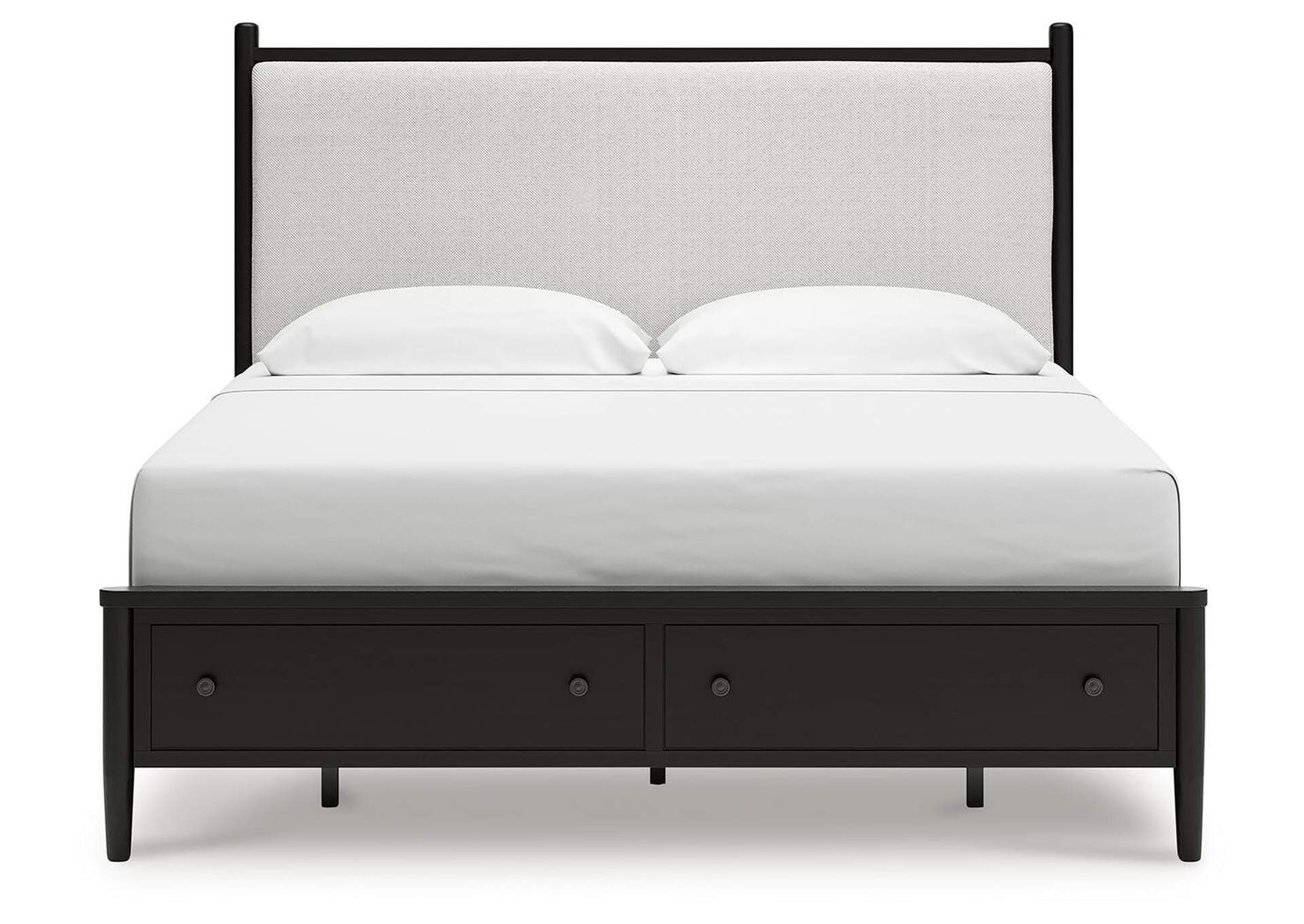 Portdown California King Upholstered Panel Storage Bed with Mirrored Dresser image 16