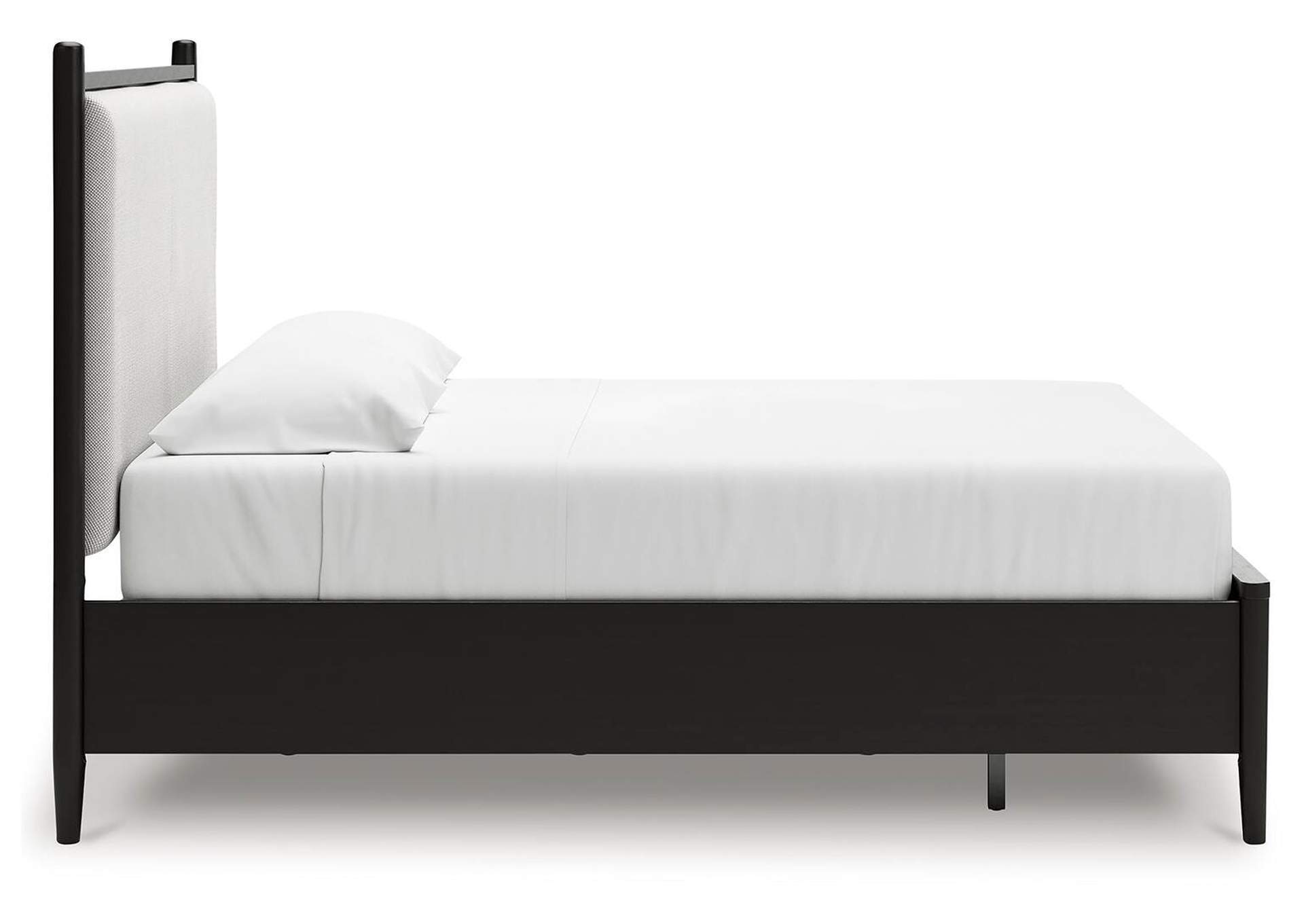 Portdown California King Upholstered Panel Storage Bed with Mirrored Dresser image 3