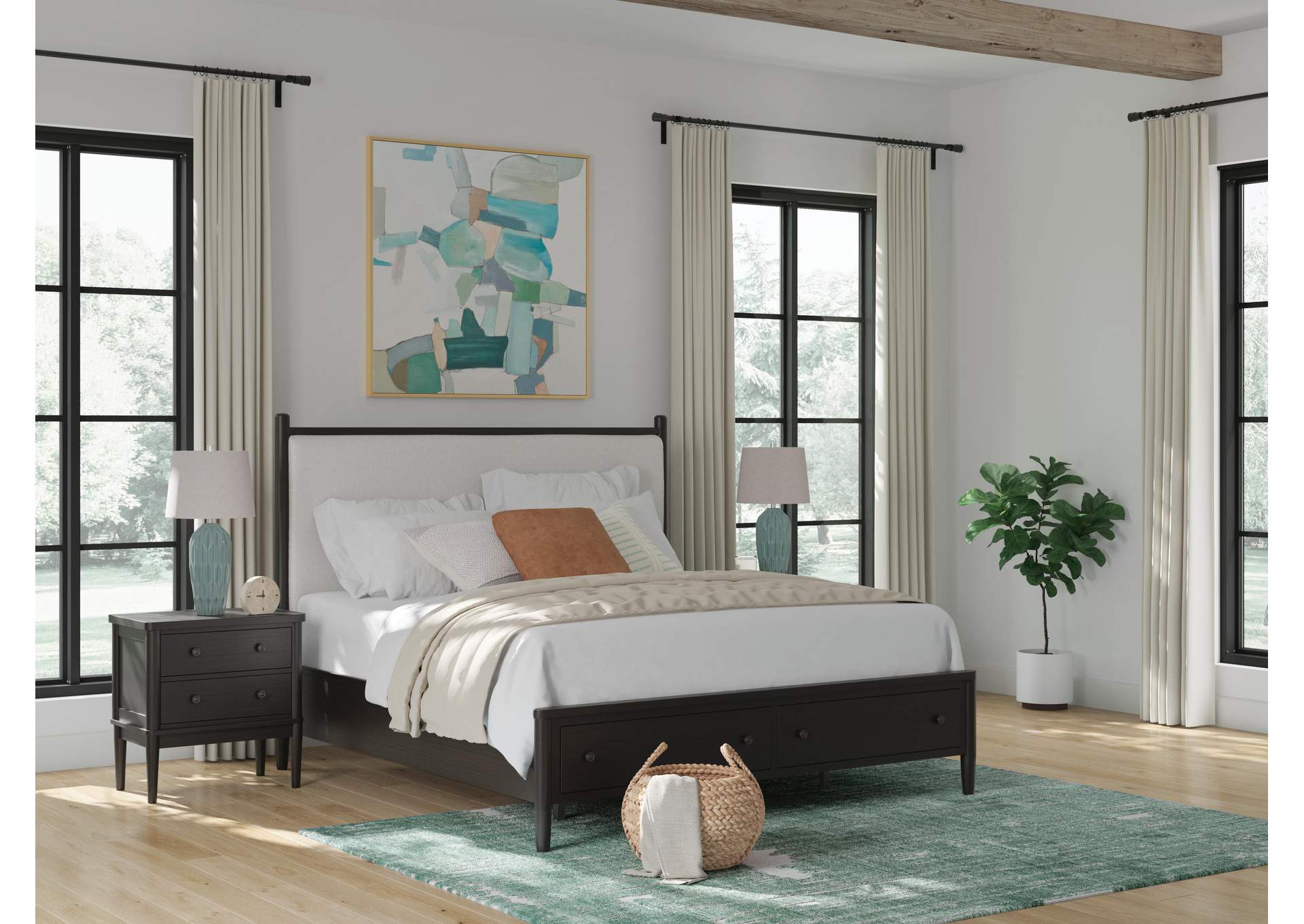 Portdown King Upholstered Panel Storage Bed image 2