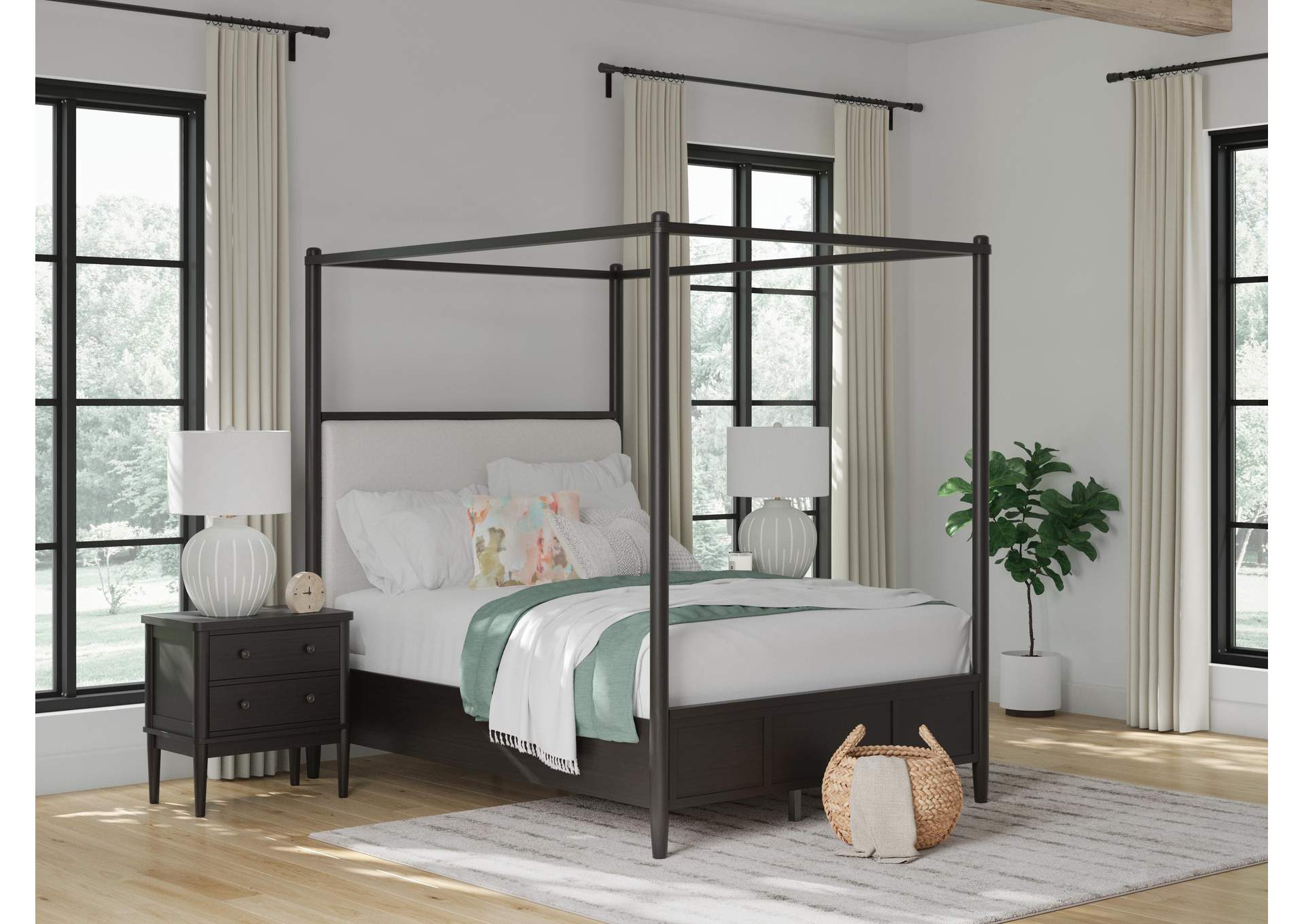 Portdown Queen Upholstered Canopy Bed image 2