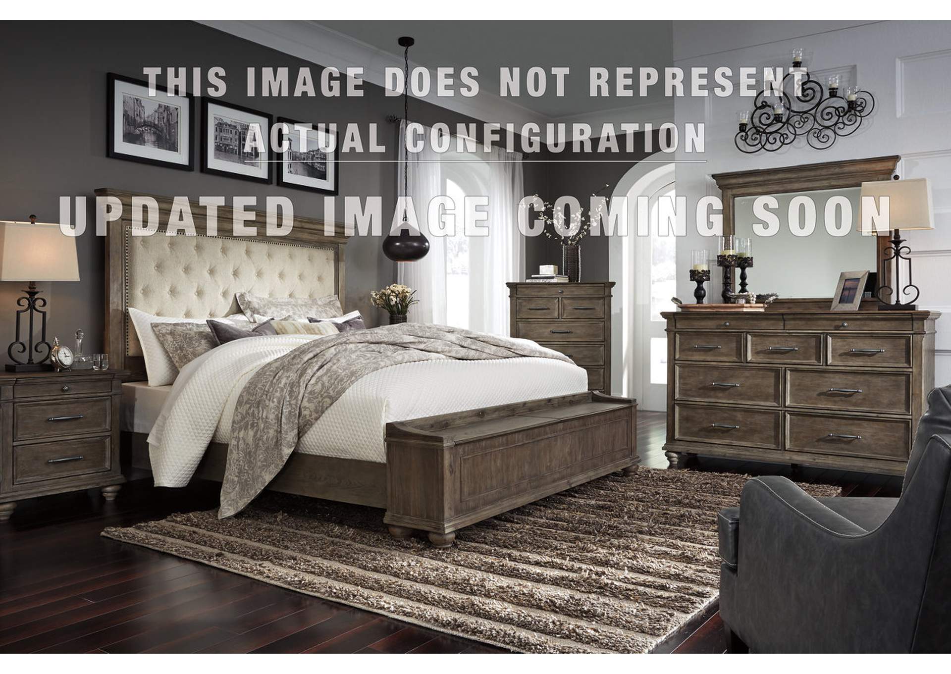 Johnelle King Panel Bed with Storage Bench