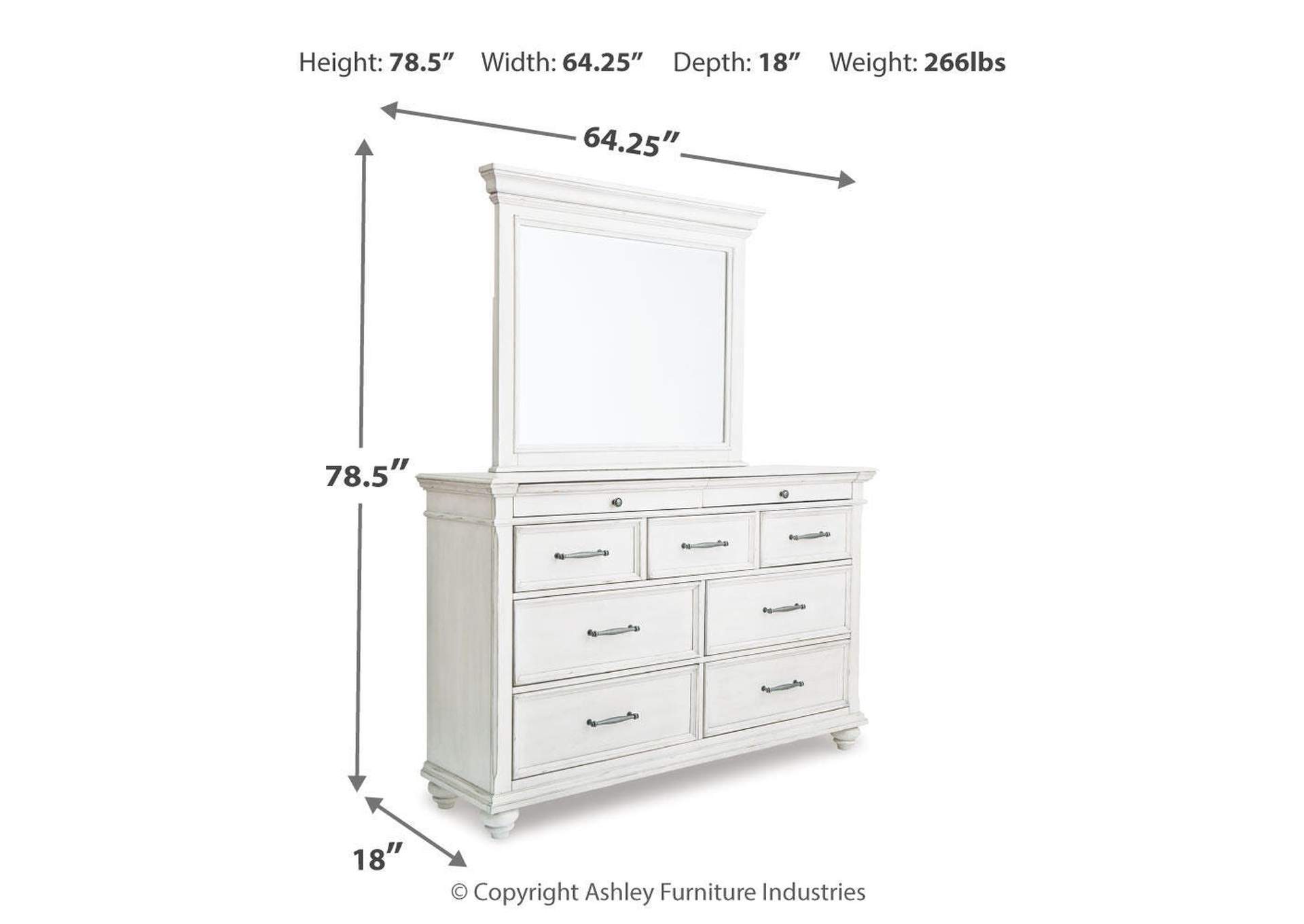 Kanwyn Queen Panel Bed with Mirrored Dresser and Chest image 17