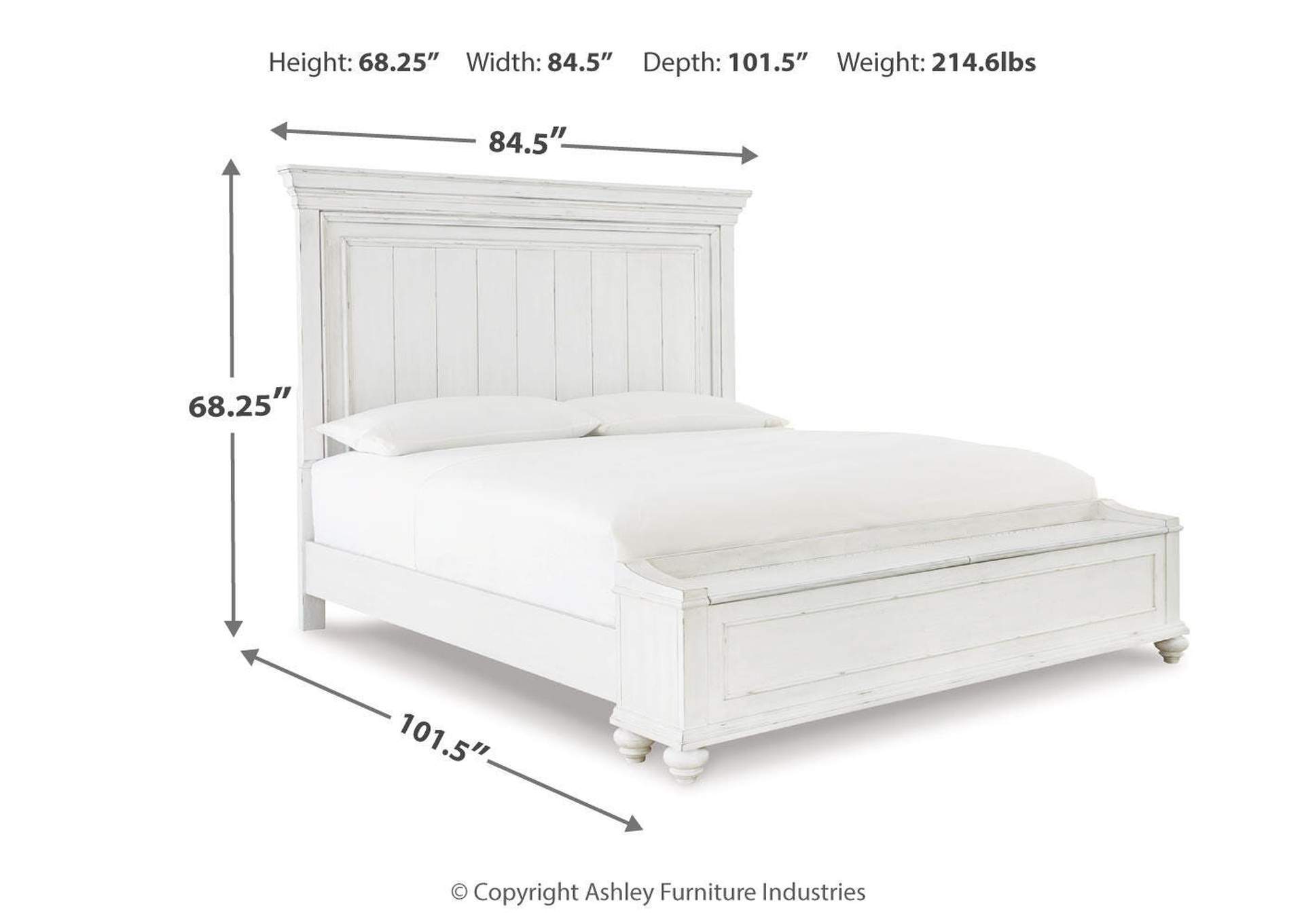 Kanwyn California King Panel Bed with Storage Bench image 17