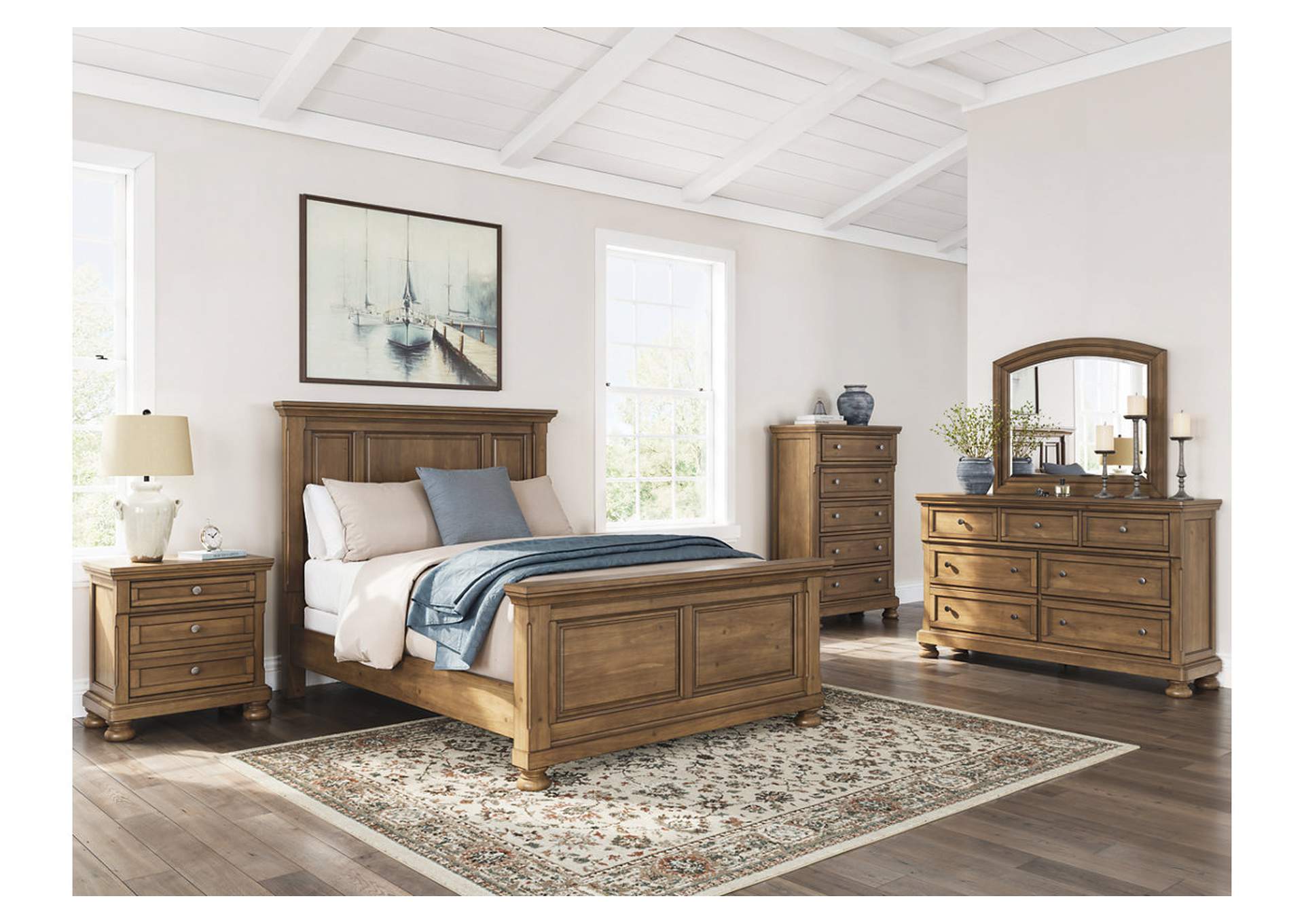 Vandenmore Queen Panel Bed with Mirrored Dresser, Chest and Nightstand image 21