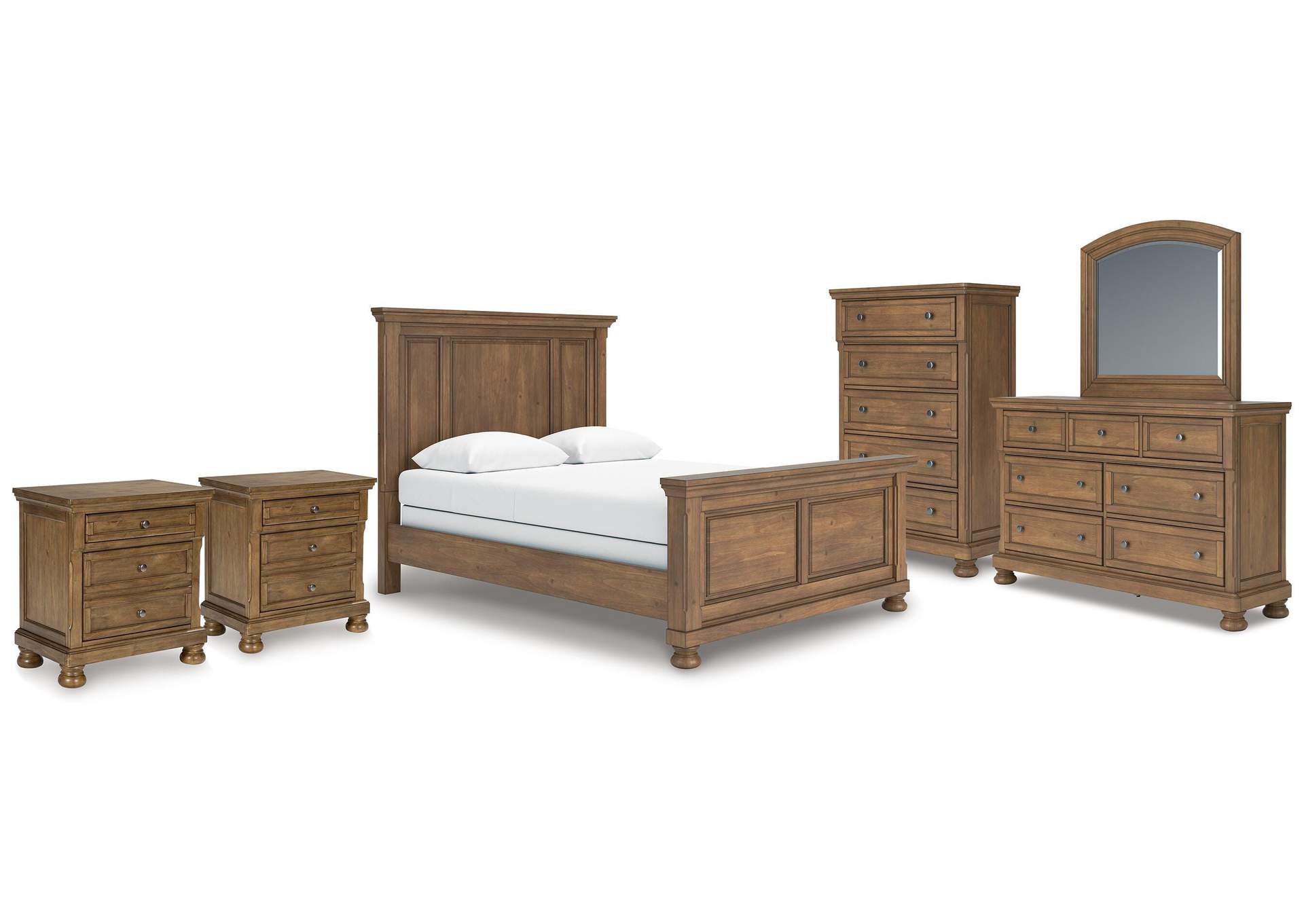 Feddinger Queen Panel Bed, Dresser, Mirror, Chest and 2 Nightstands image 1