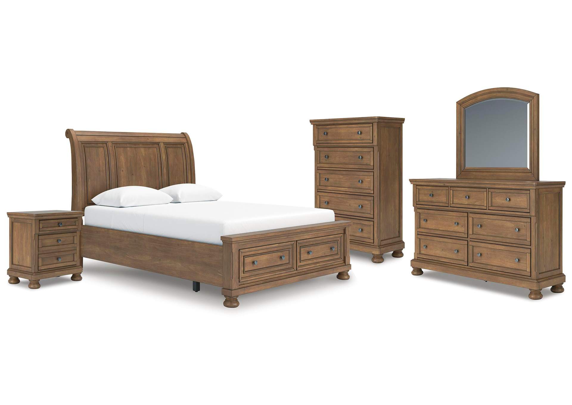 Feddinger Queen Sleigh Bed, Dresser, Mirror, Chest and Nightstand image 1