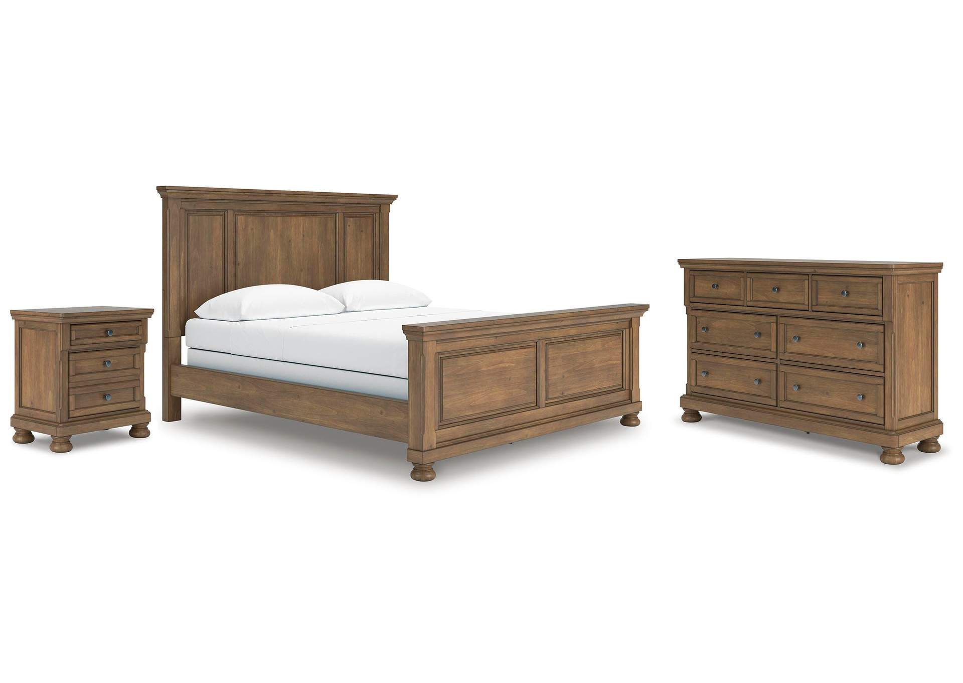 Vandenmore California King Panel Bed with Dresser and Nightstand image 1