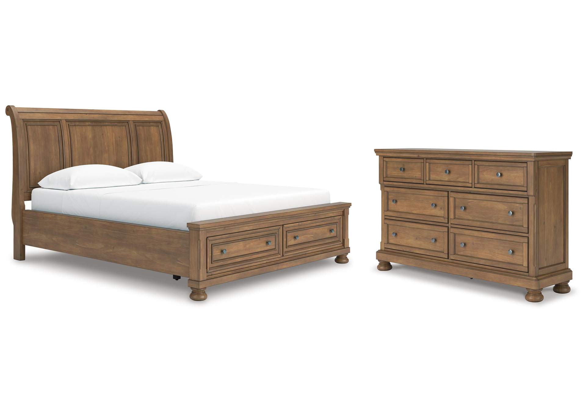 Vandenmore California King Storage Sleigh Bed with Dresser image 1