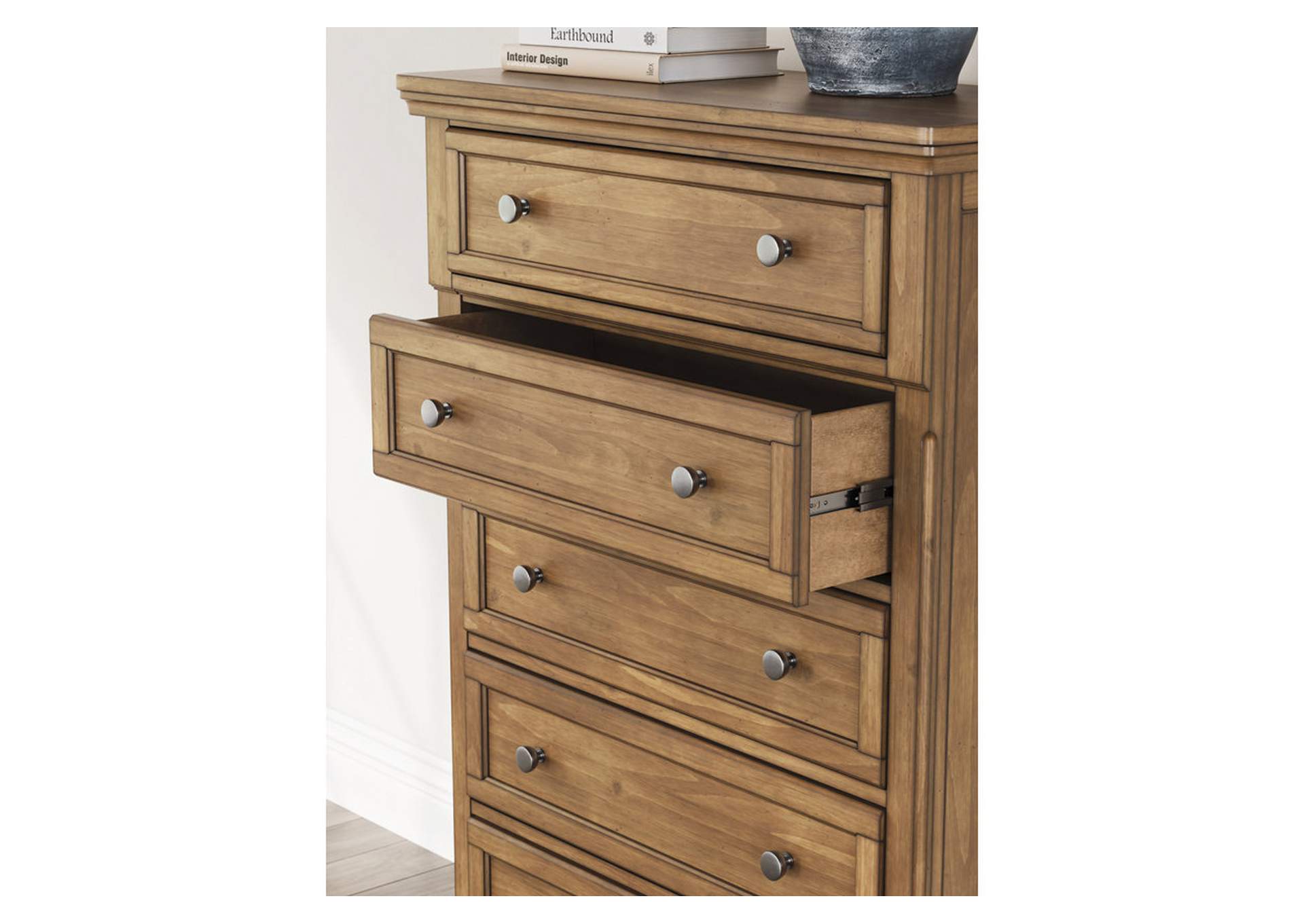 Vandenmore Queen Panel Bed with Mirrored Dresser and Chest image 7