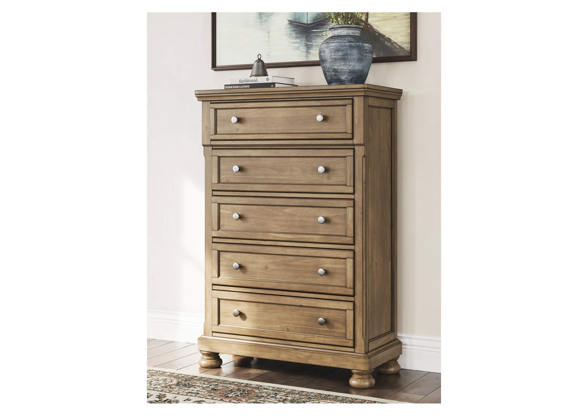 Vandenmore Queen Panel Bed with Mirrored Dresser and Chest image 6