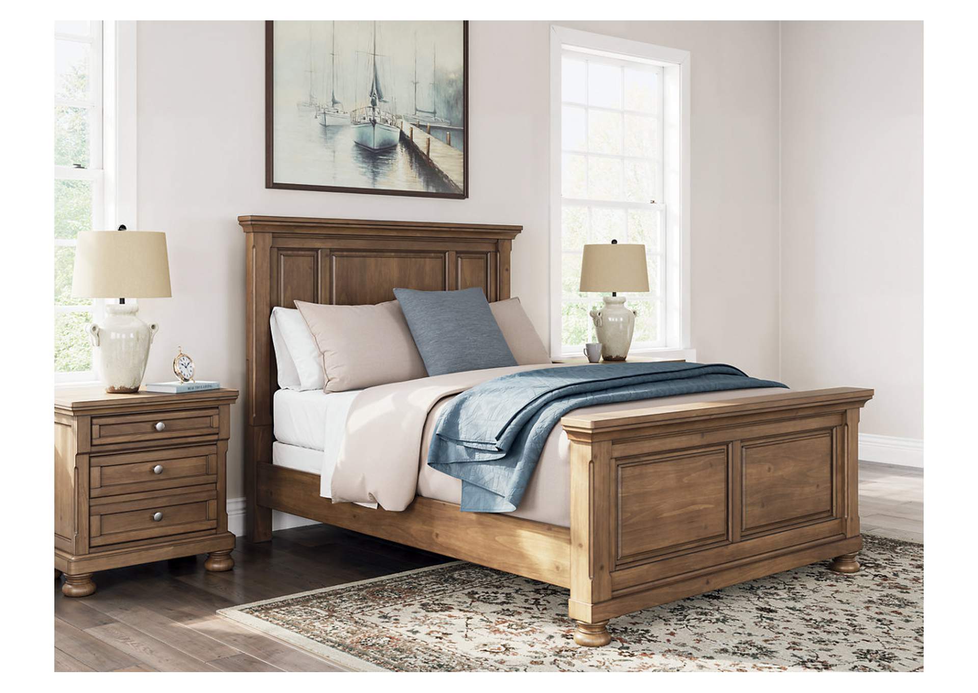 Vandenmore Queen Panel Bed with Mirrored Dresser and Chest image 8