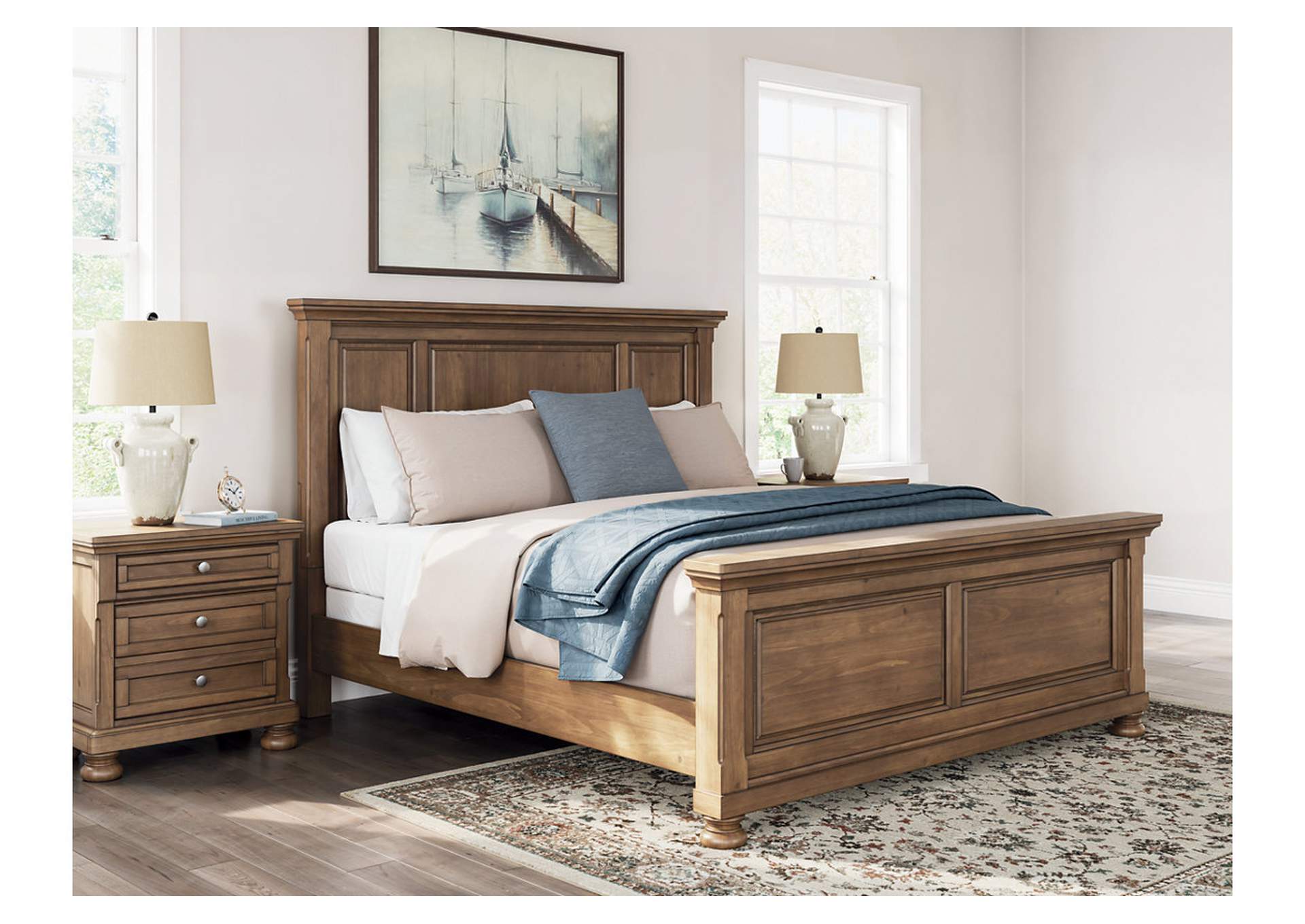 Vandenmore King Panel Bed with Mirrored Dresser, Chest and Nightstand image 18