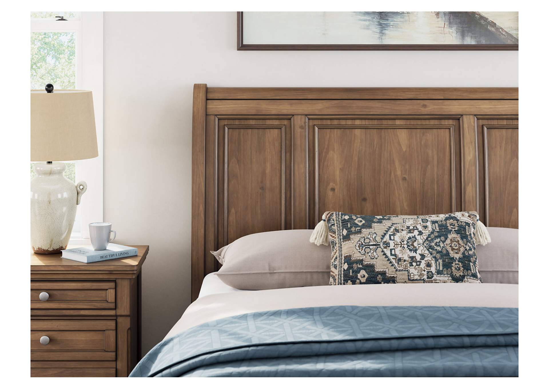 Vandenmore Queen Storage Sleigh Bed with Mirrored Dresser and Chest image 10