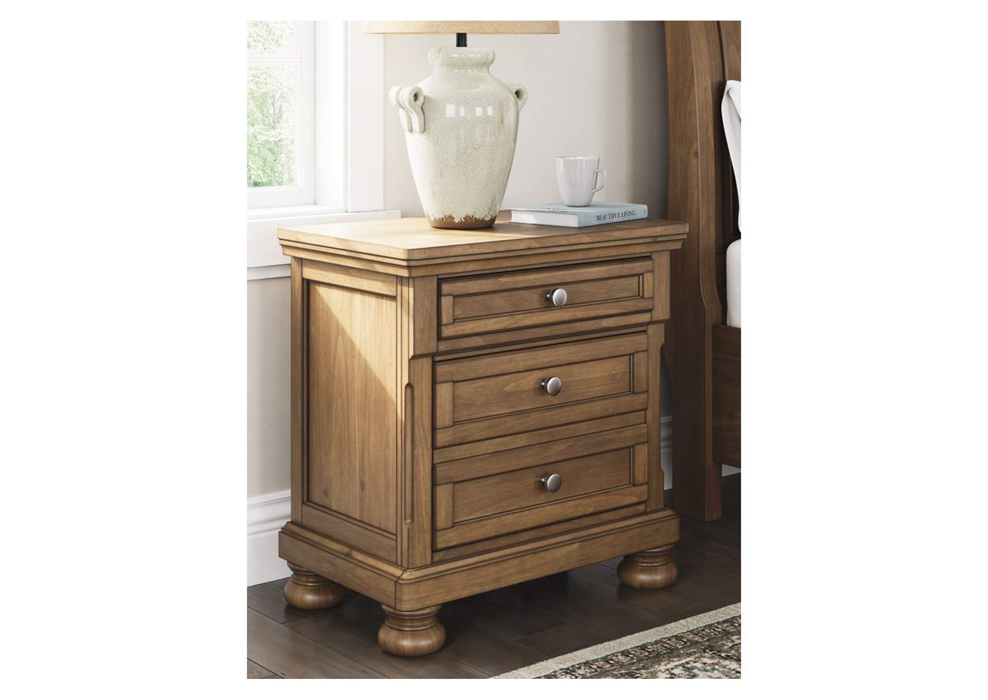 Vandenmore California King Storage Sleigh Bed with Mirrored Dresser, Chest and Nightstand image 20
