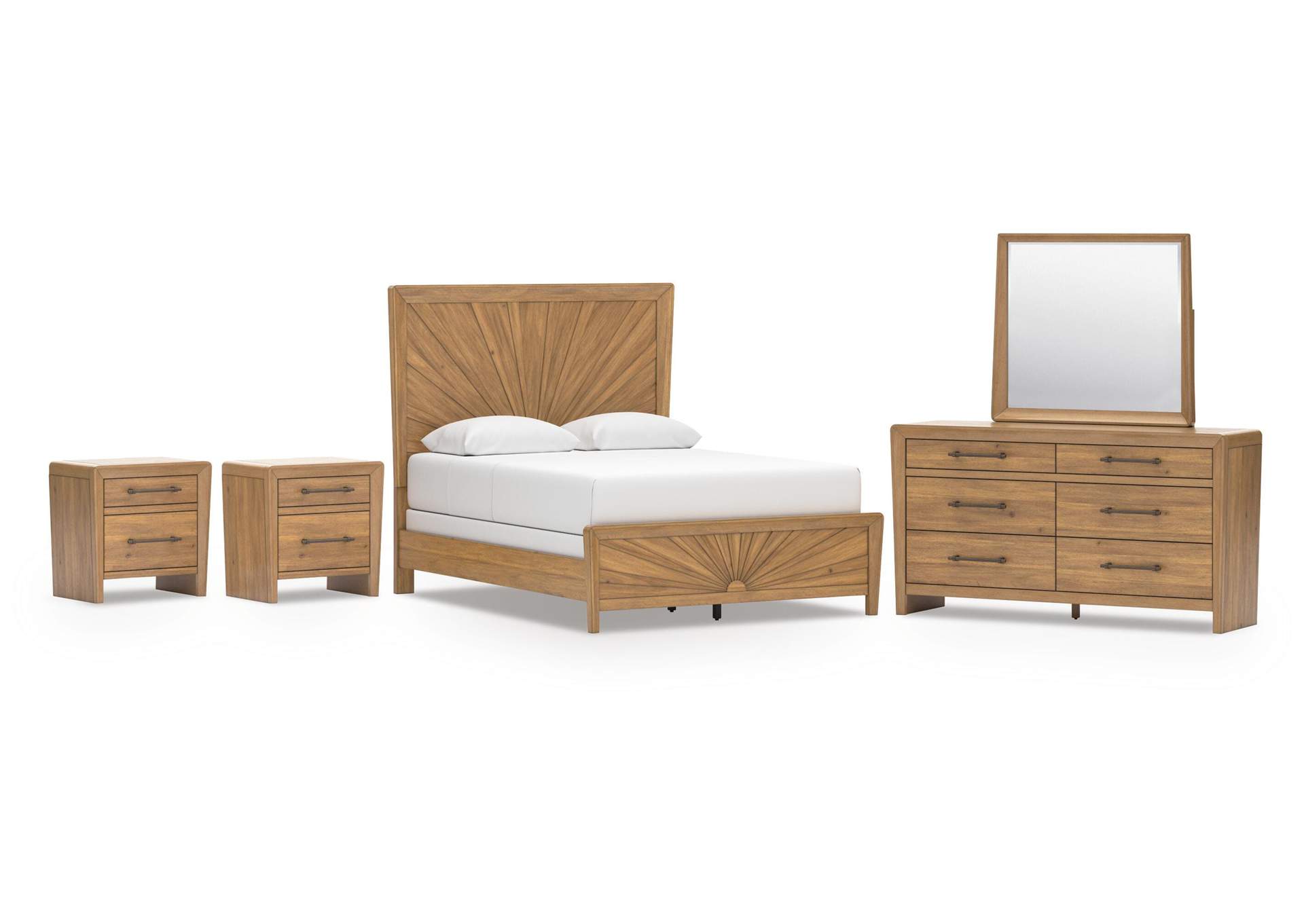 Takston Queen Panel Bed, Dresser, Mirror and 2 Nightstands image 1