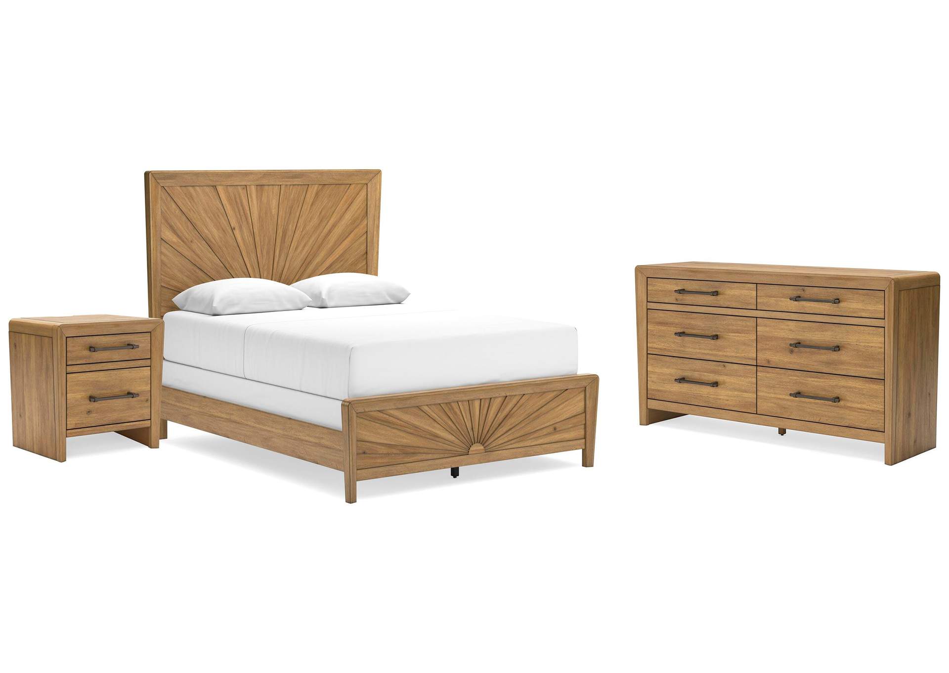 Takston Queen Panel Bed with Dresser and Nightstand image 1