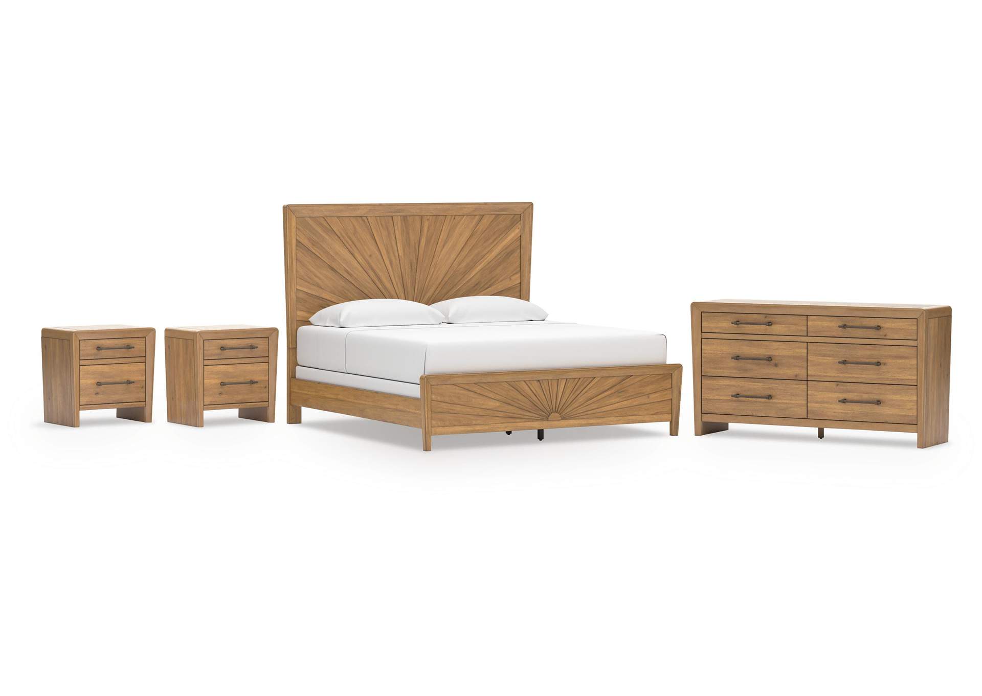 Takston King Panel Bed, Dresser and 2 Nightstands image 1