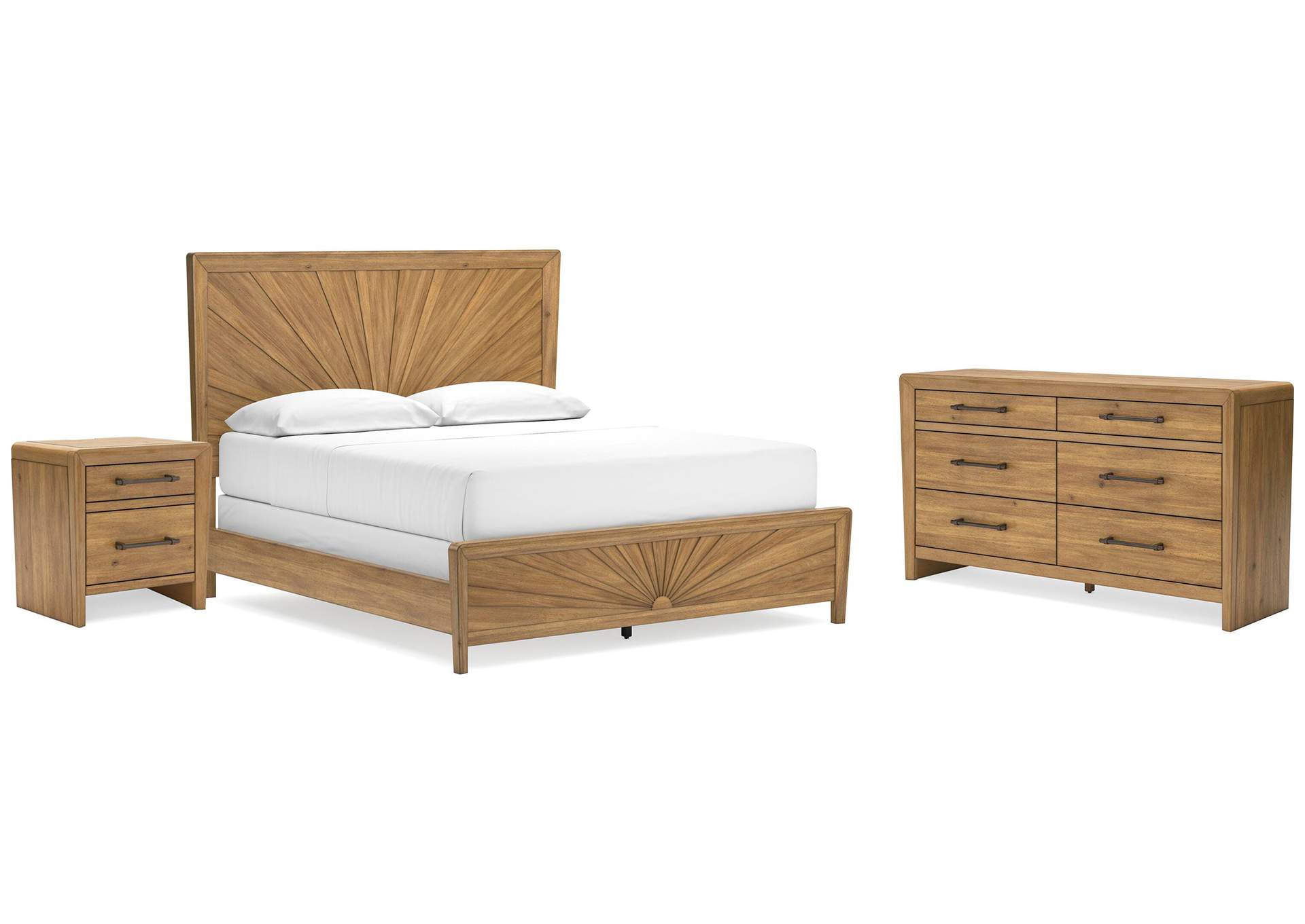 Takston California King Panel Bed with Dresser and Nightstand image 1