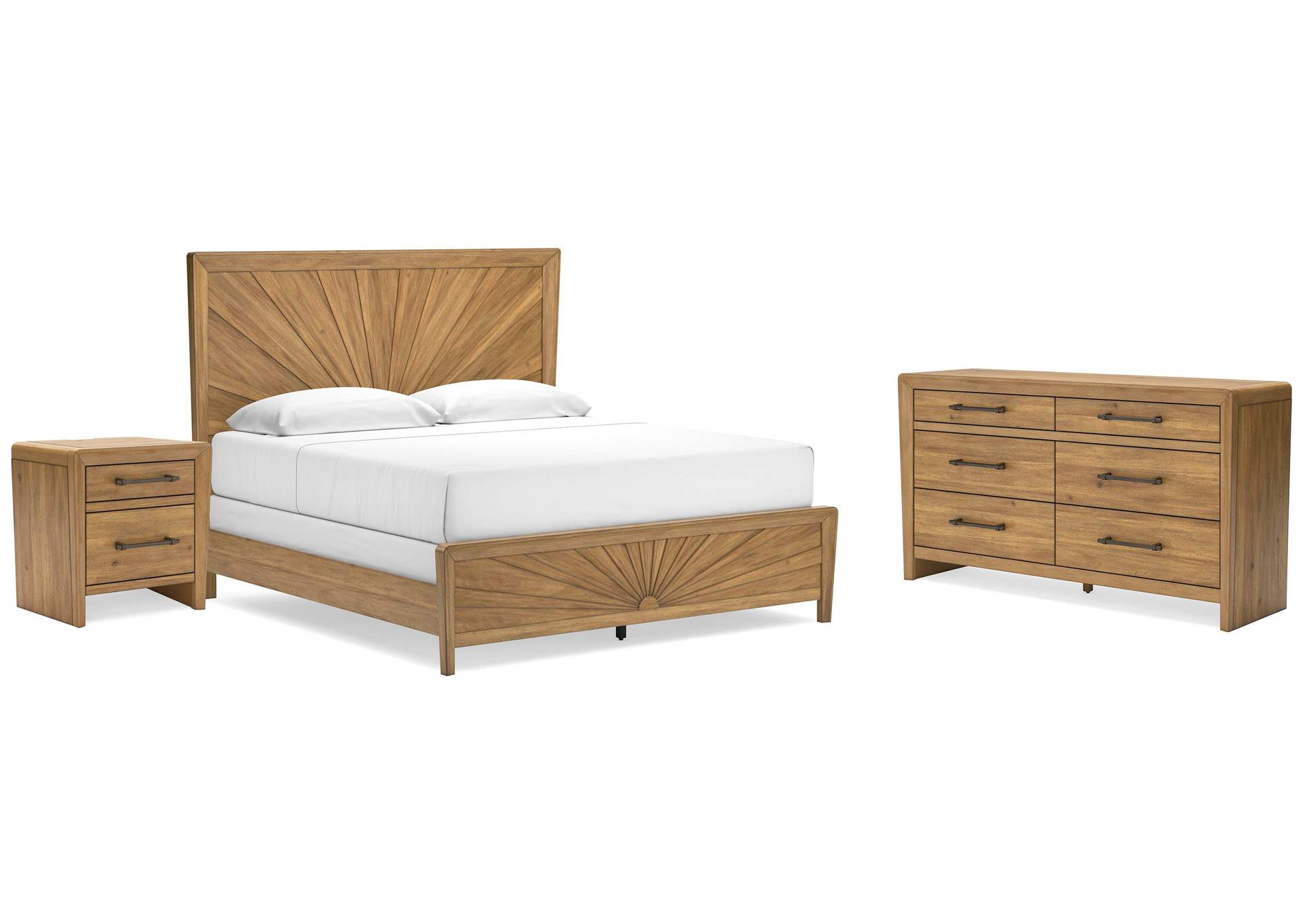 Takston King Panel Bed with Dresser and Nightstand image 1