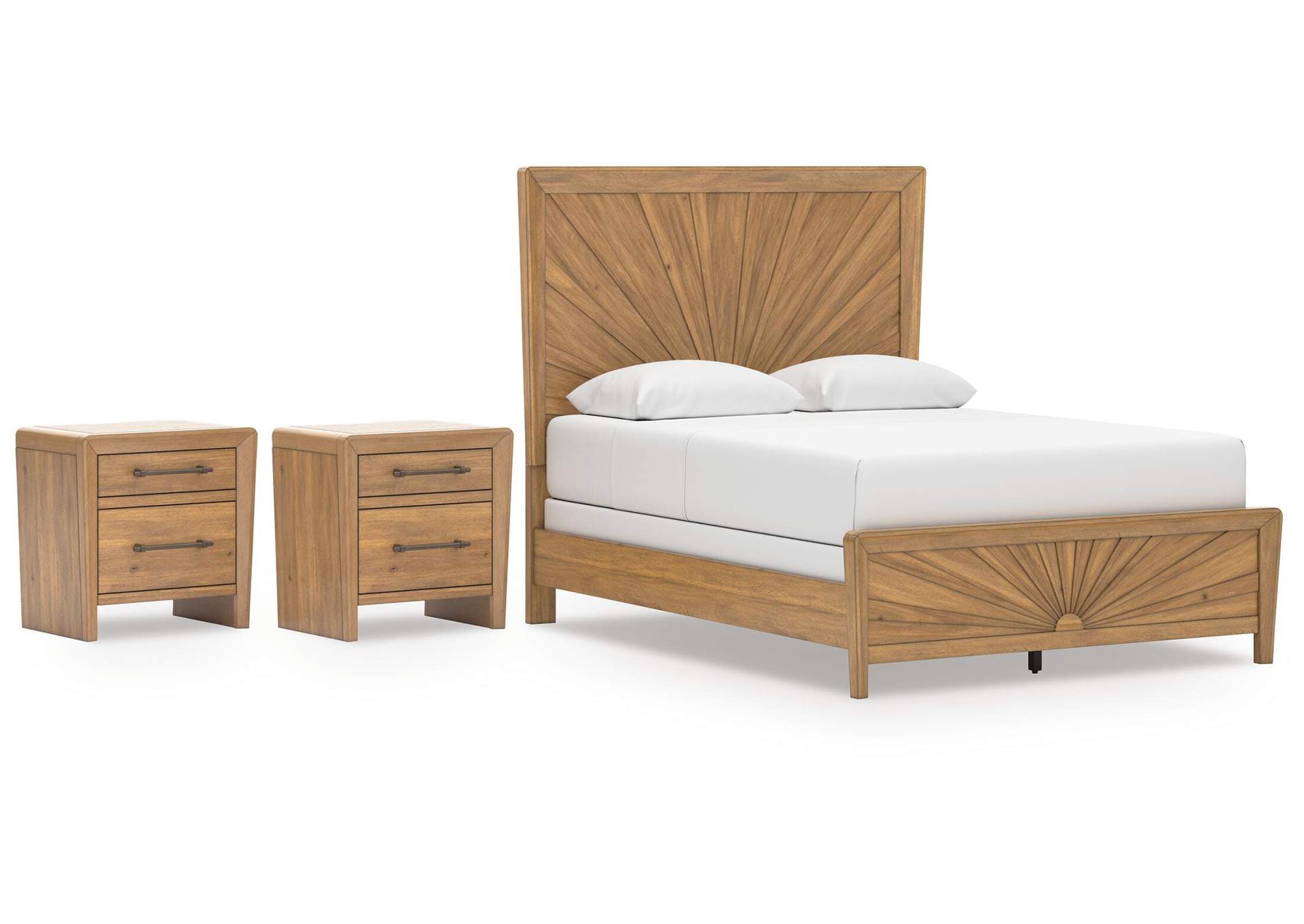 Takston Queen Panel Bed and 2 Nightstands image 1