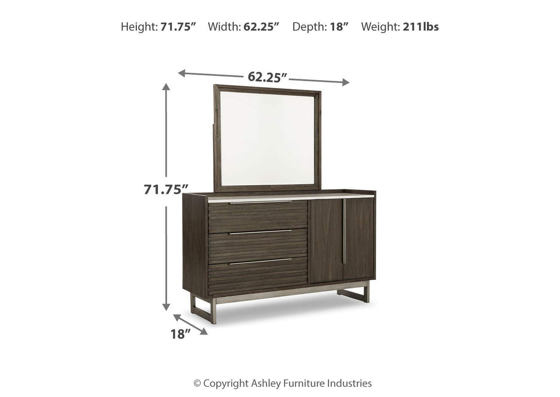 Arkenton King Panel Bed with Mirrored Dresser image 18