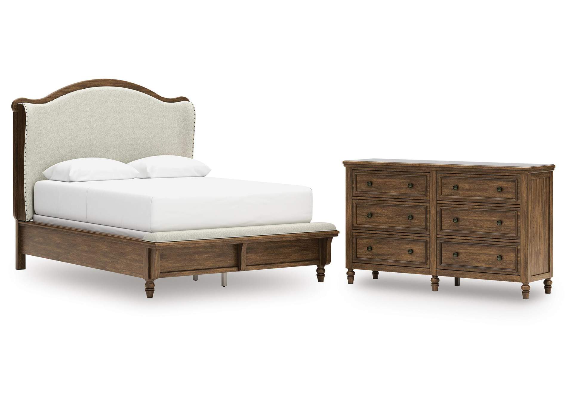 Sturlayne Queen Upholstered Panel Bed and Dresser image 1