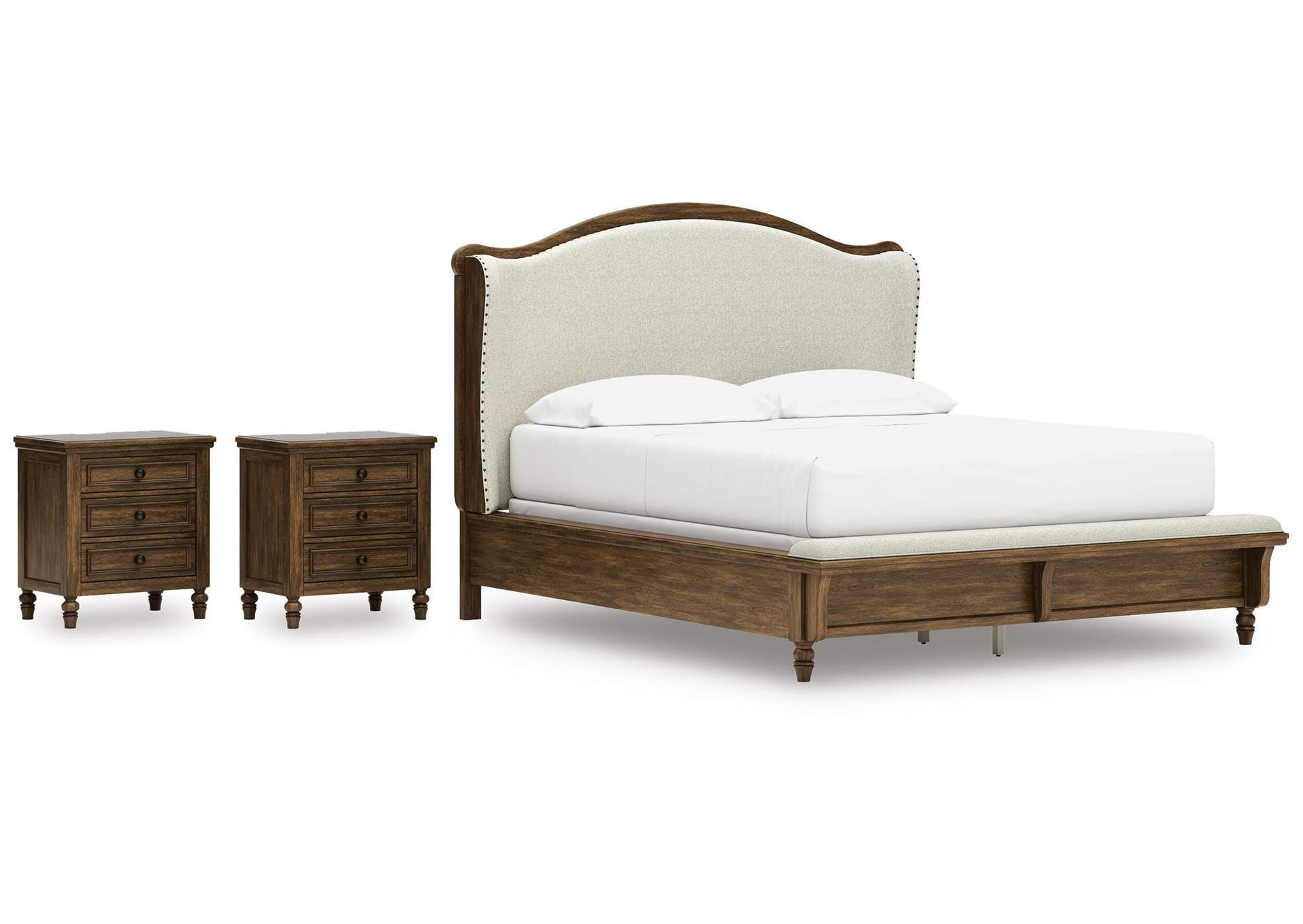 Sturlayne California King Upholstered Panel Bed and 2 Nightstands image 1