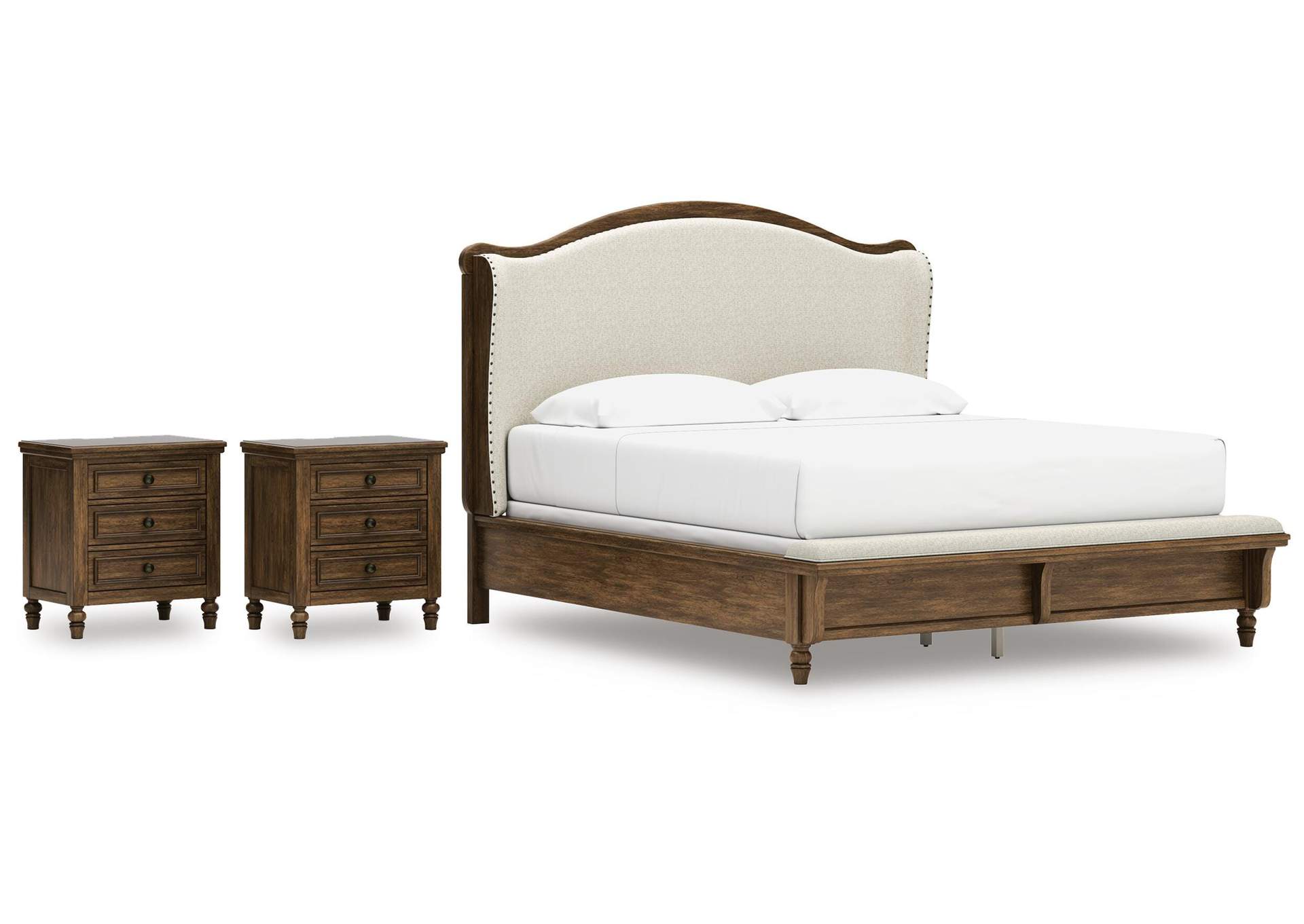 Sturlayne King Upholstered Panel Bed and 2 Nightstands image 1