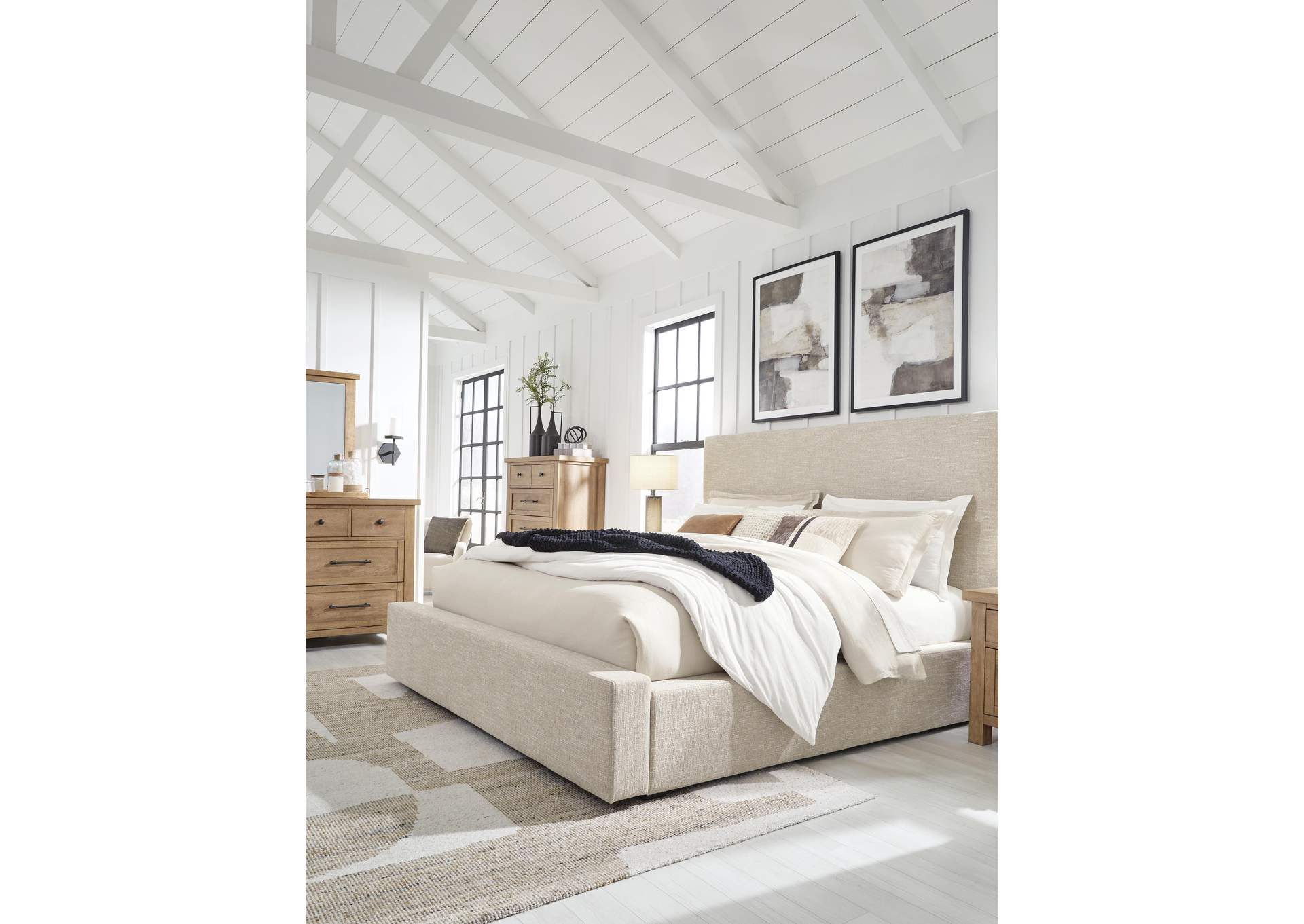 Kristiland California King Upholstered Storage Bed with Dresser and Nightstand image 7