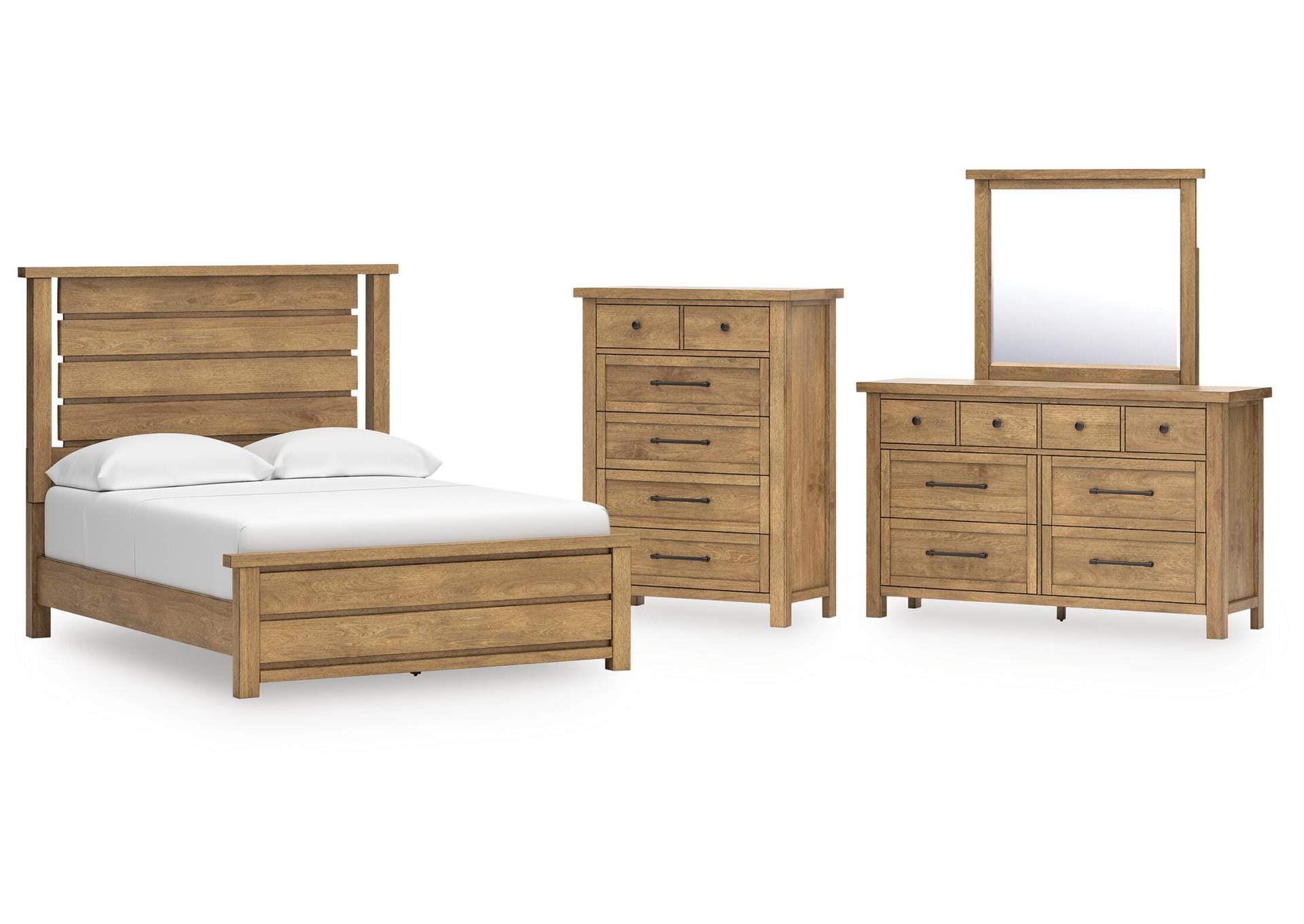Kristiland Queen Panel Bed, Dresser, Mirror and Chest