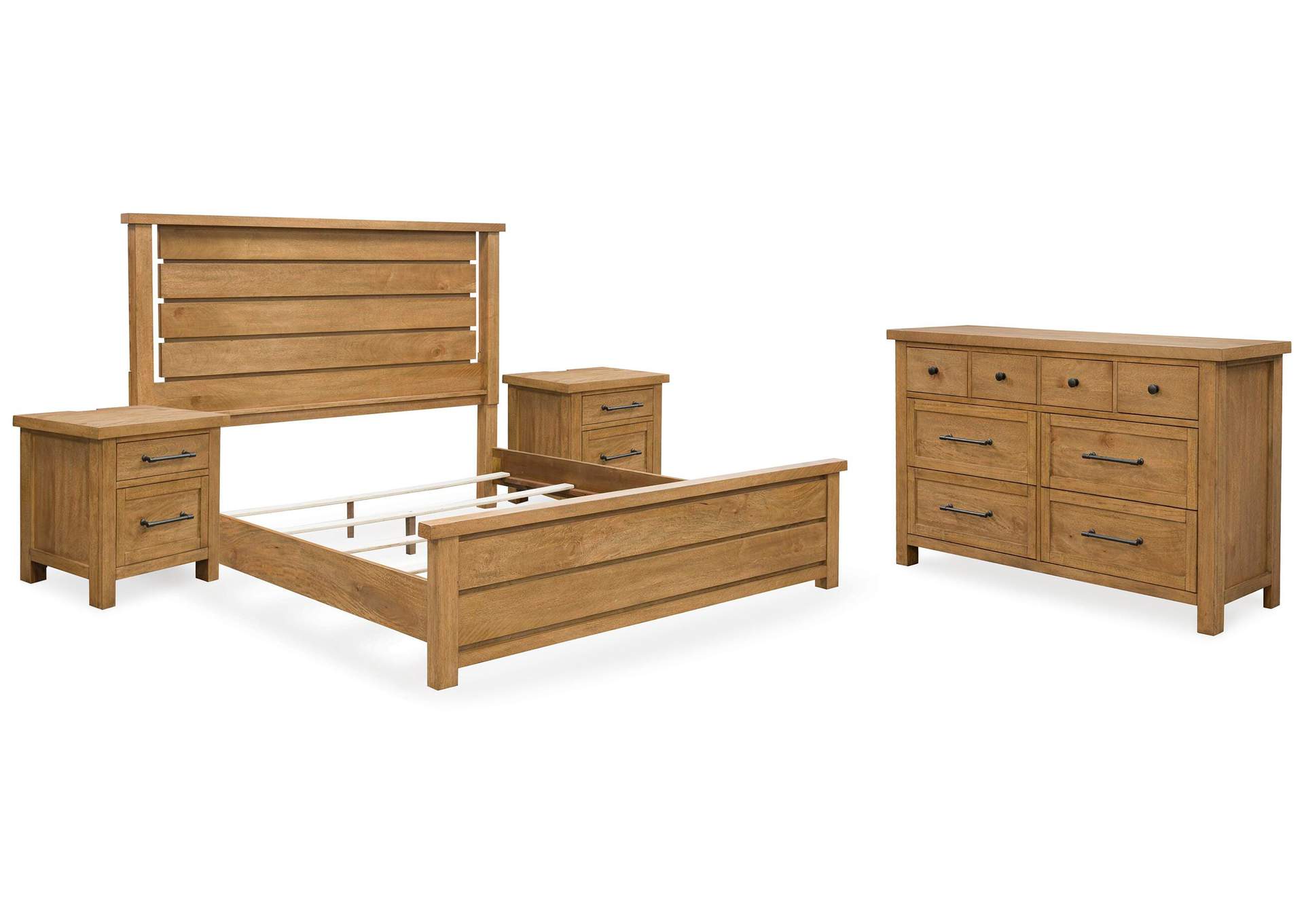 Kristiland California King Panel Bed with Dresser and 2 Nightstands image 1