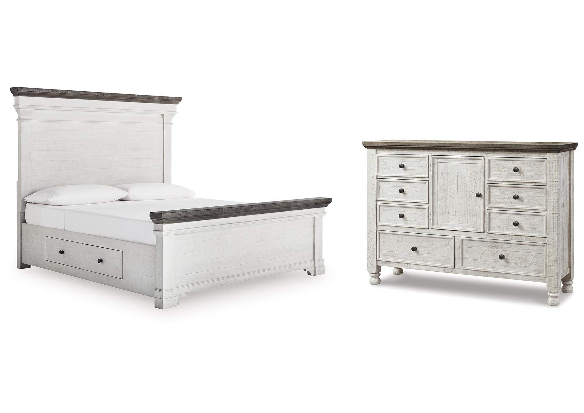 Havalance California King Panel Storage Bed and Dresser image 1
