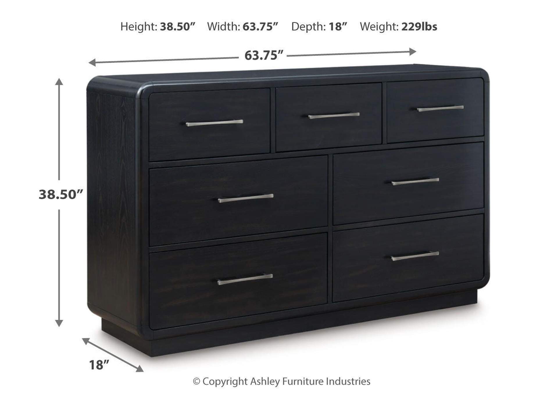 Rowanbeck King Upholstered Panel Bed, Dresser and 2 Nightstands image 18
