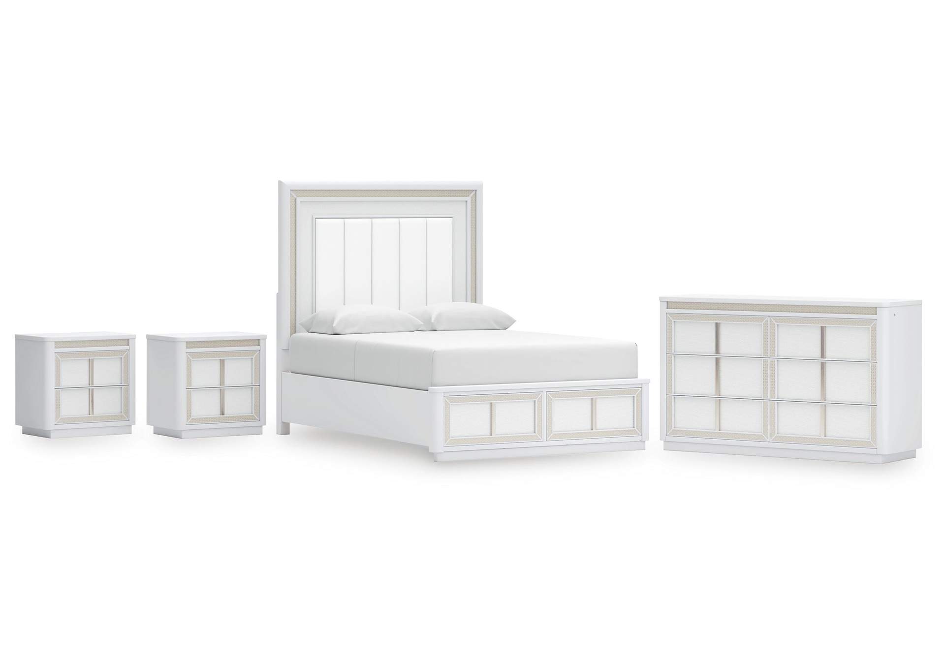 Chalanna Queen Upholstered Storage Bed, Dresser and 2 Nightstands image 1