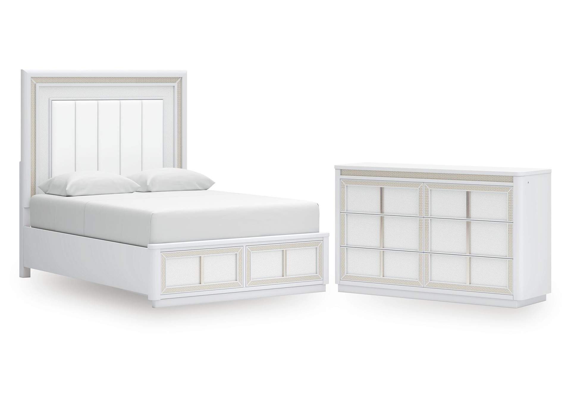 Chalanna Queen Upholstered Storage Bed and Dresser image 1