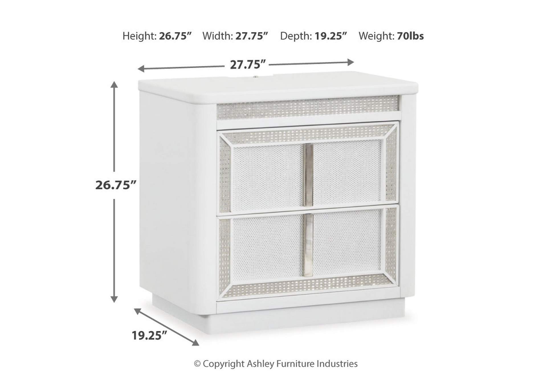 Chalanna California King Upholstered Storage Bed with Mirrored Dresser, Chest and Nightstand image 11