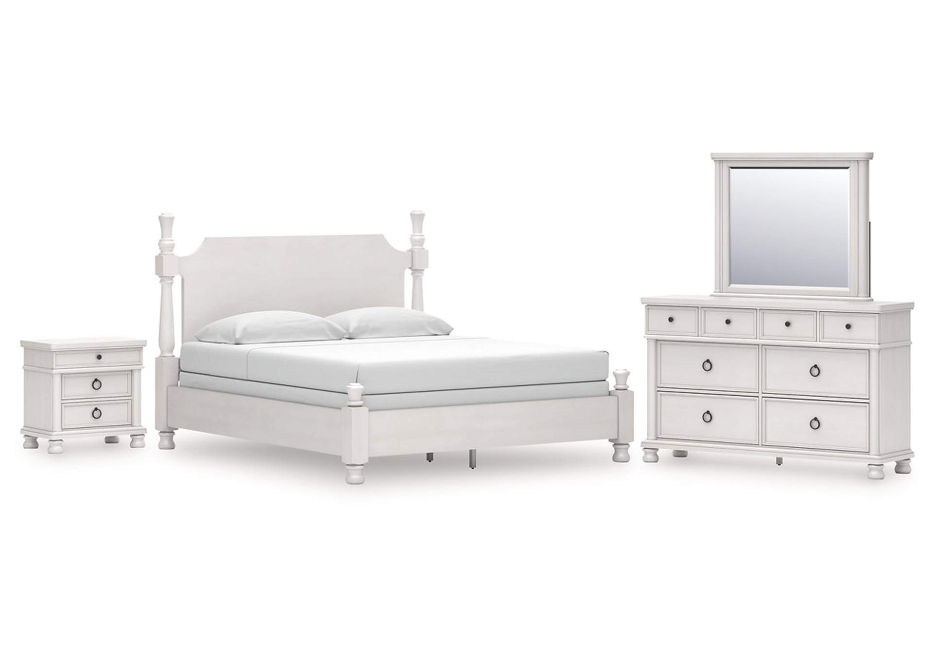 Chadworth California King Poster Bed, Dresser, Mirror and Nightstand image 1