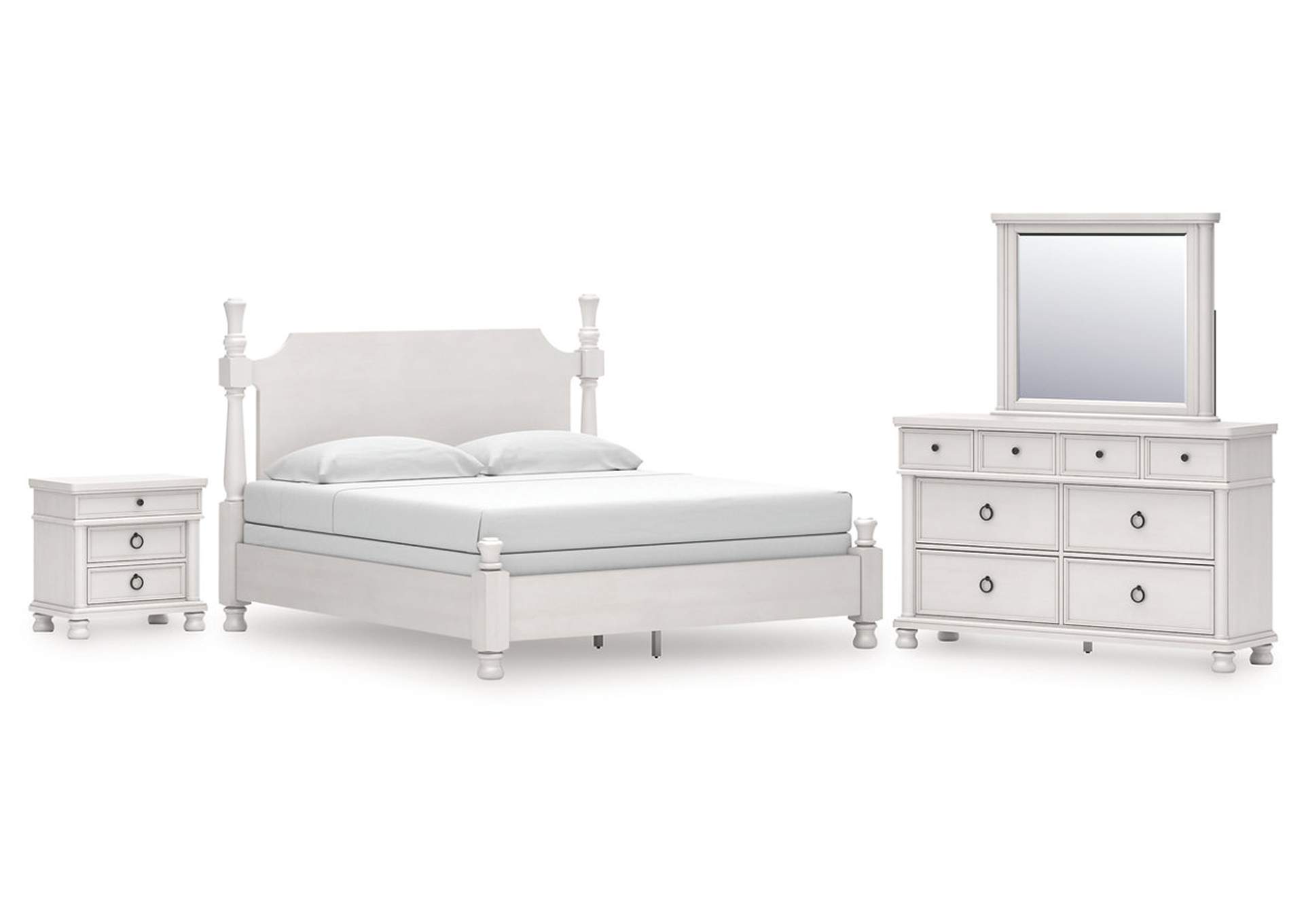 Chadworth King Poster Bed, Dresser, Mirror and Nightstand image 1
