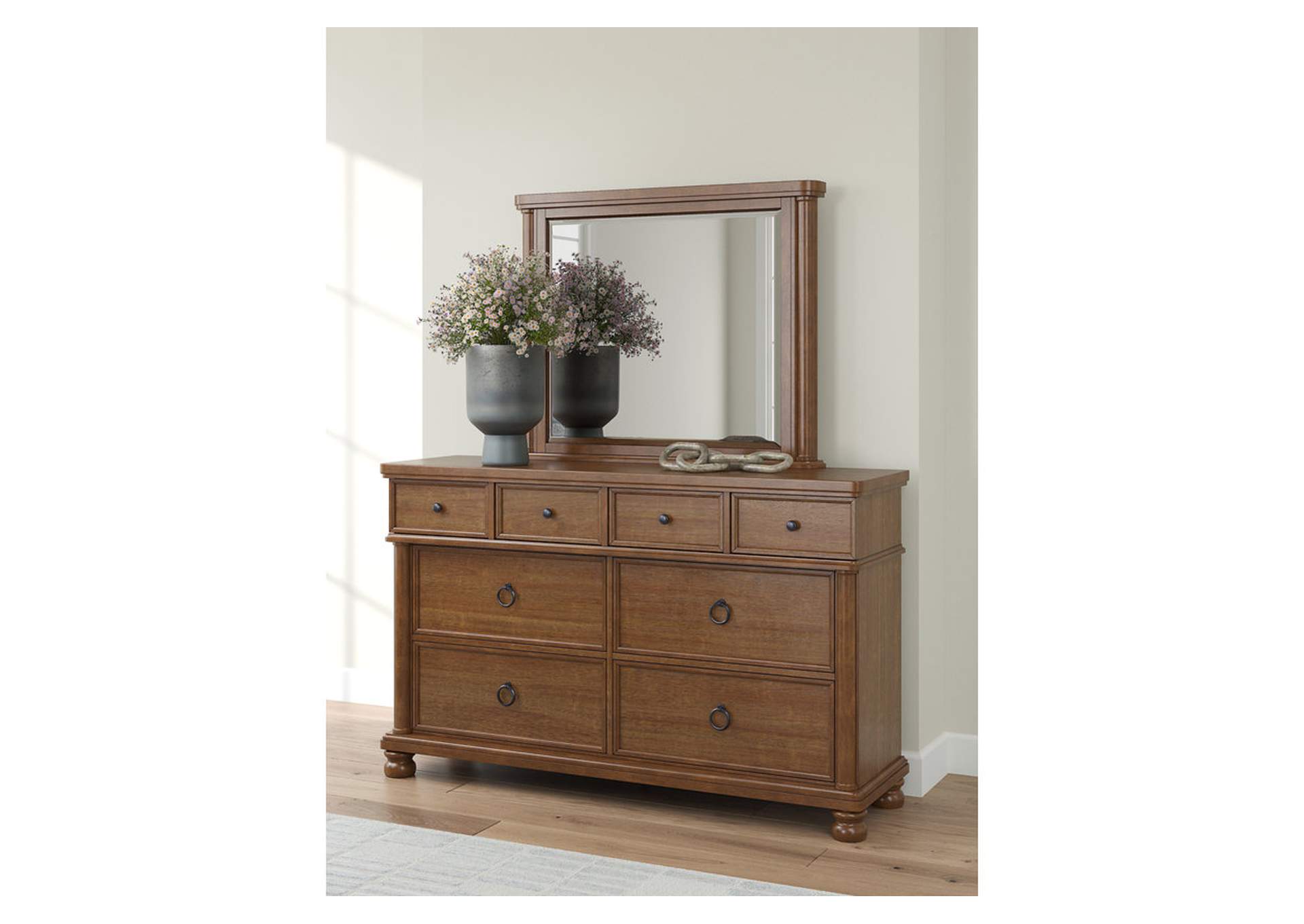 Chadworth California King Poster Bed with Mirrored Dresser image 12