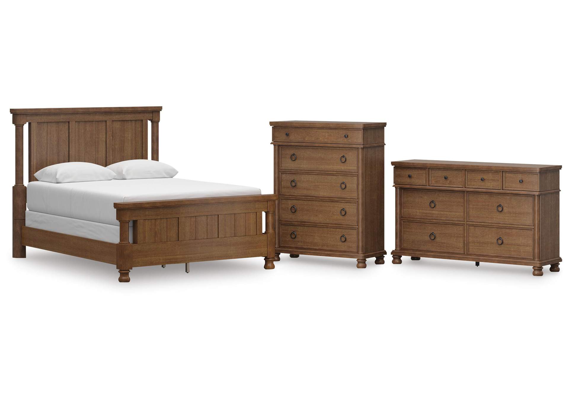 Chadworth Queen Poster Bed with Dresser and Chest image 1