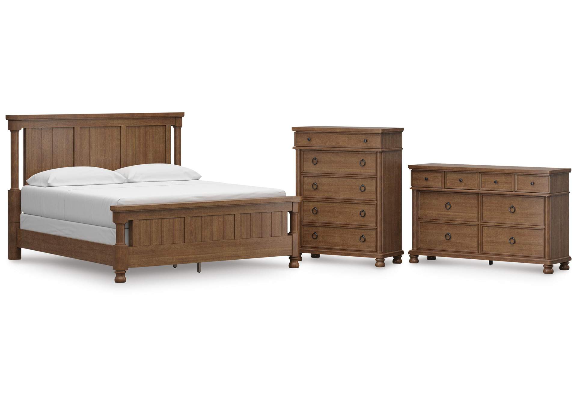 Chadworth California King Poster Bed with Dresser and Chest image 1