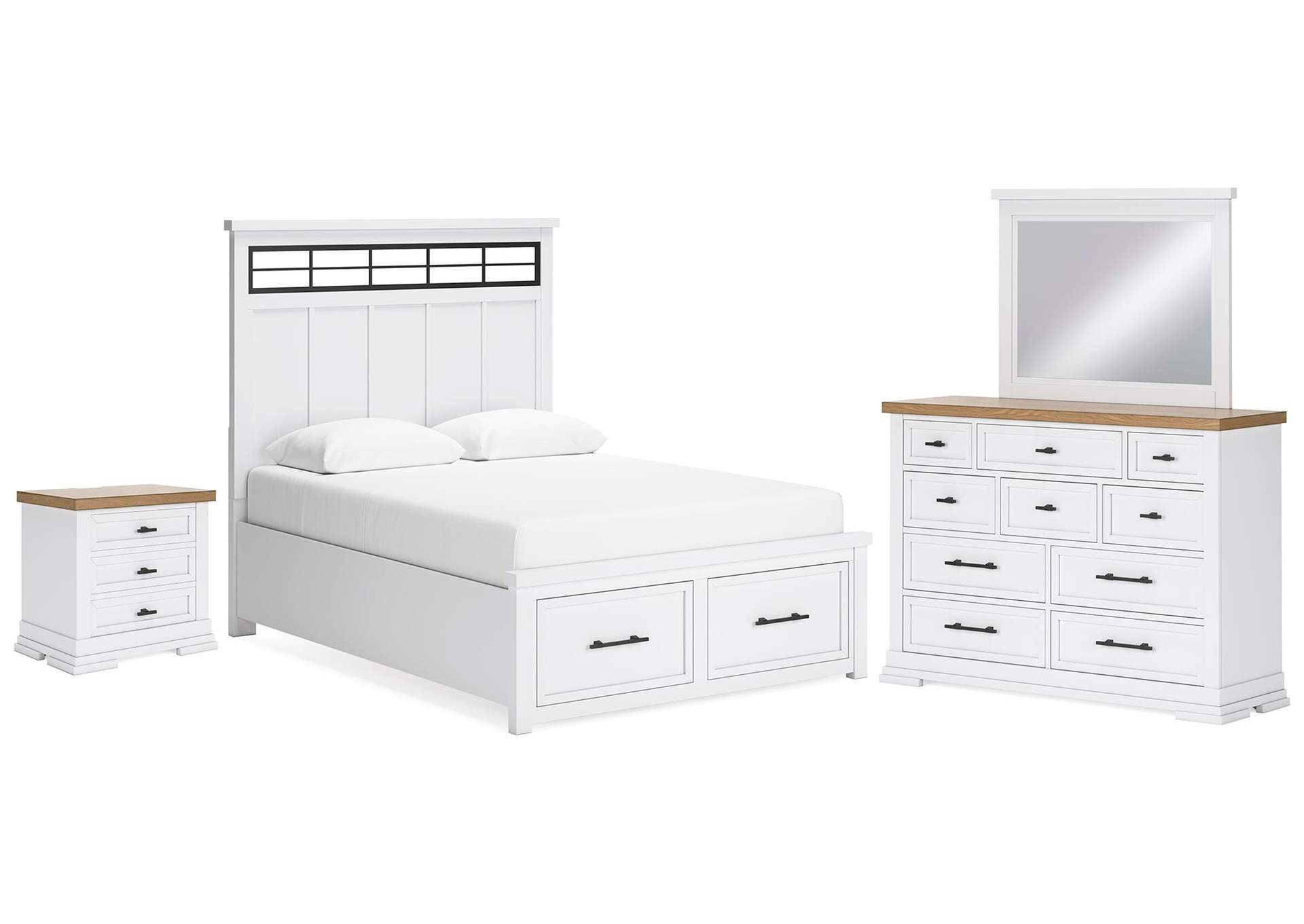 Ashbryn Queen Storage Bed, Dresser, Mirror and Nightstand image 1
