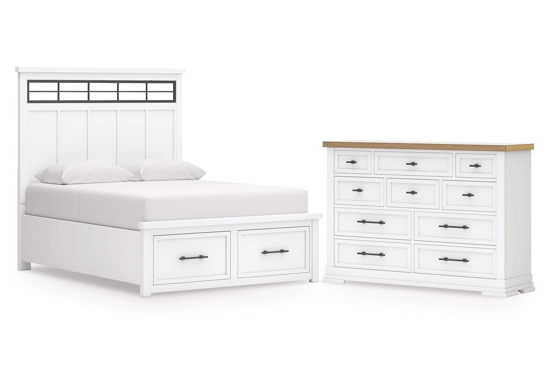 Ashbryn Queen Panel Storage Bed and Dresser image 1