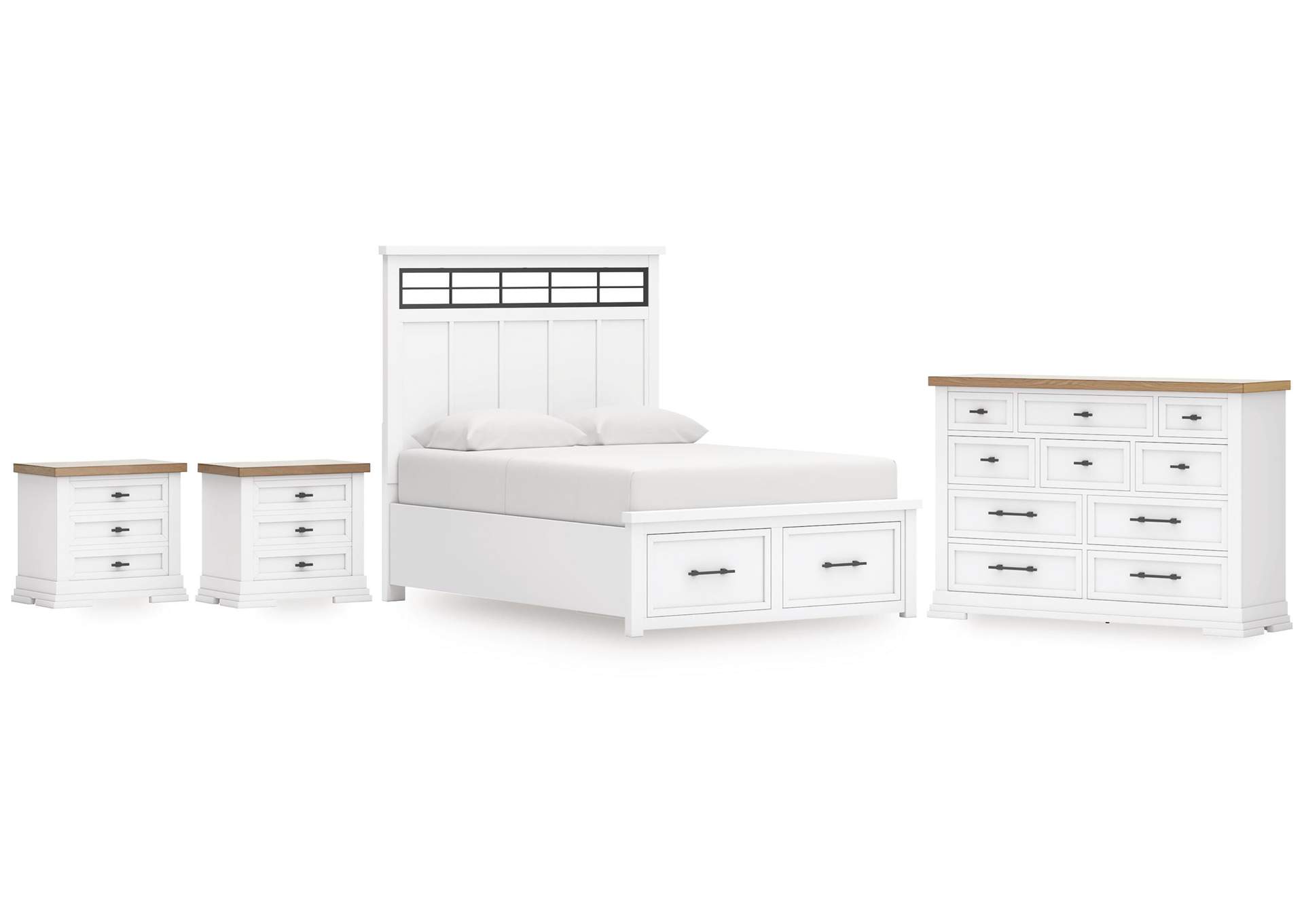 Ashbryn King Panel Storage Bed, Dresser and 2 Nightstands image 1