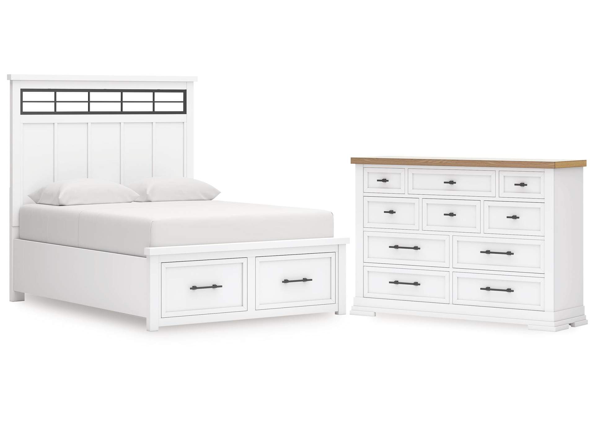 Ashbryn King Panel Storage Bed and Dresser image 1