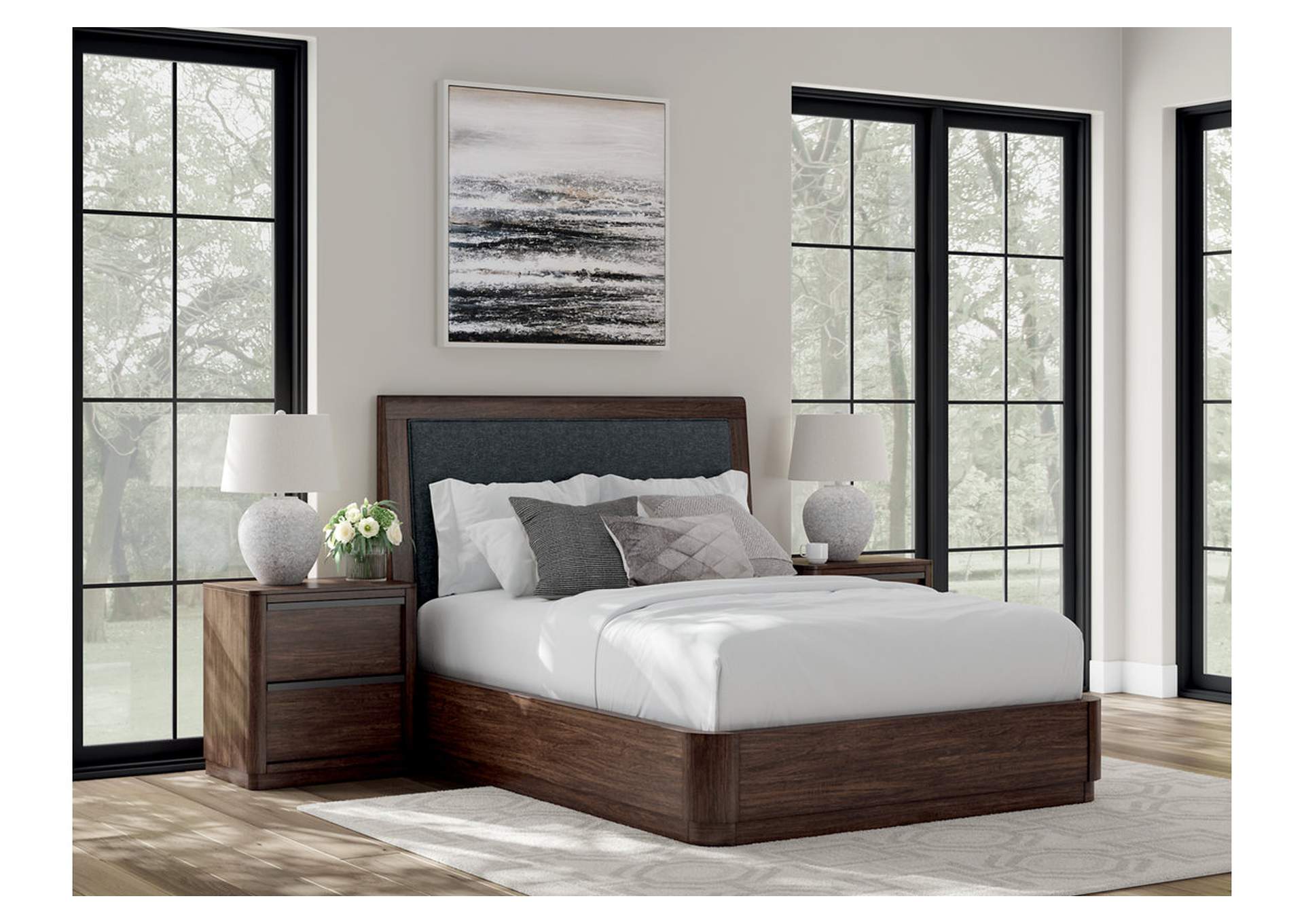 Dilenno Queen Upholstered Panel Bed image 2