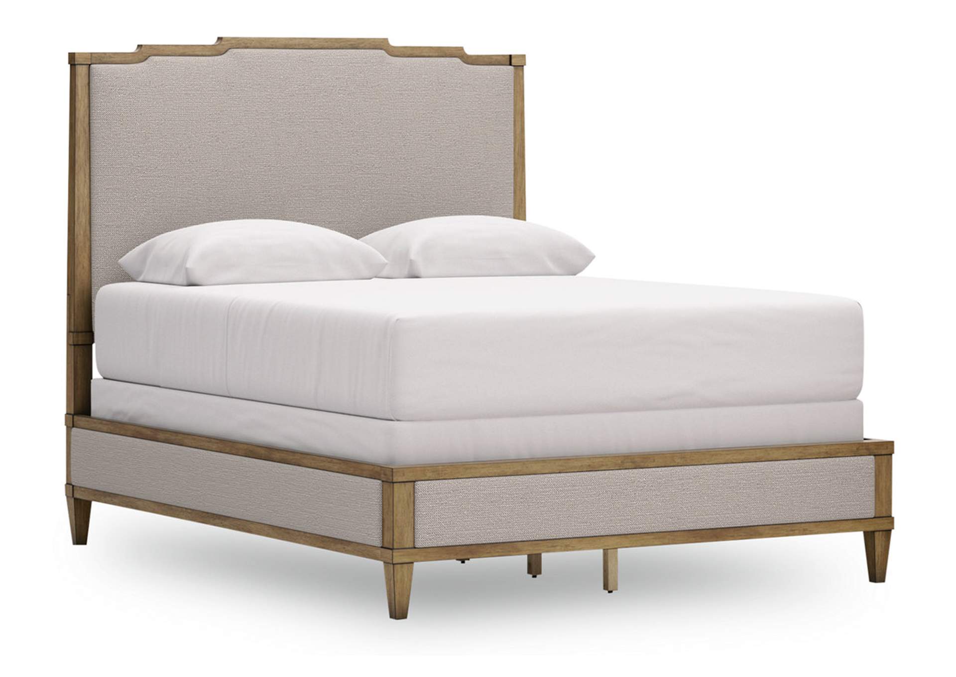 Sharlance Queen Upholstered Panel Bed with Mirrored Dresser and Chest image 8